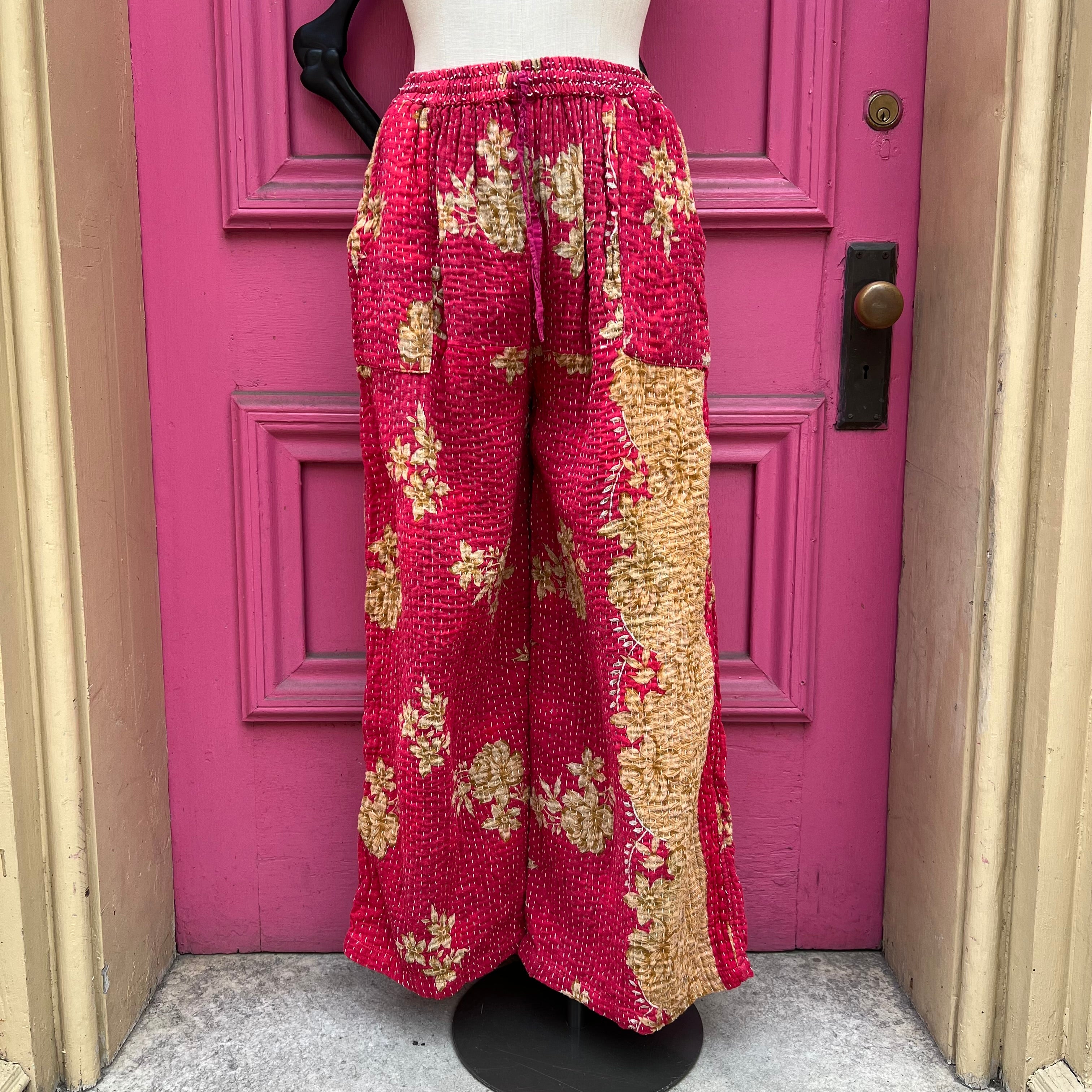 Kantha Bae red reversible pants size M/L