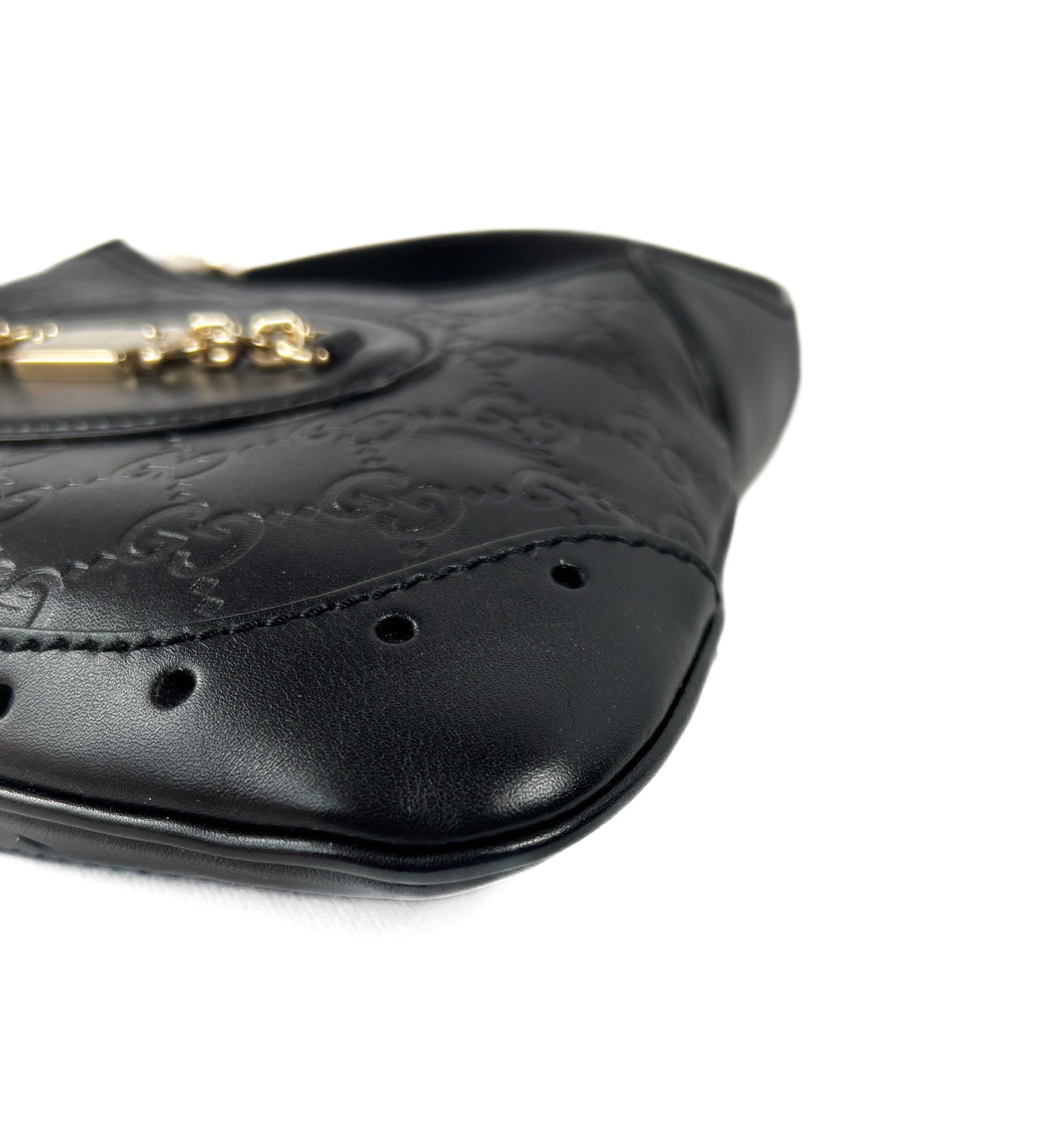 Gucci black leather mini Guccissima bag