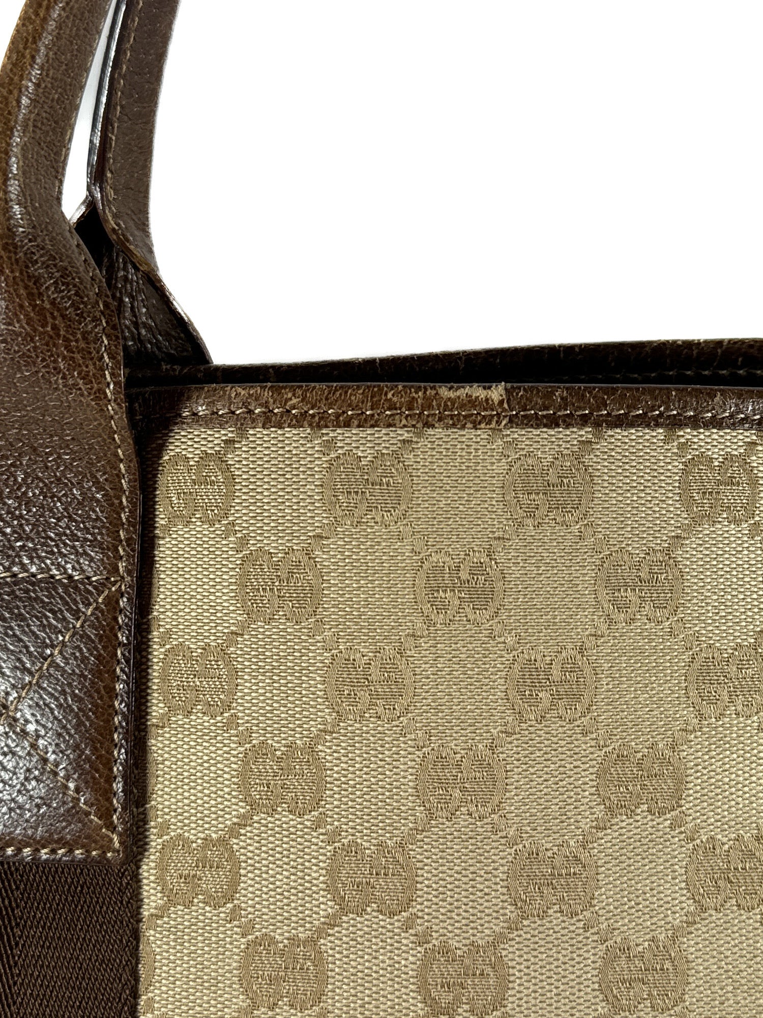 Gucci brown monogram vertical tote 214397