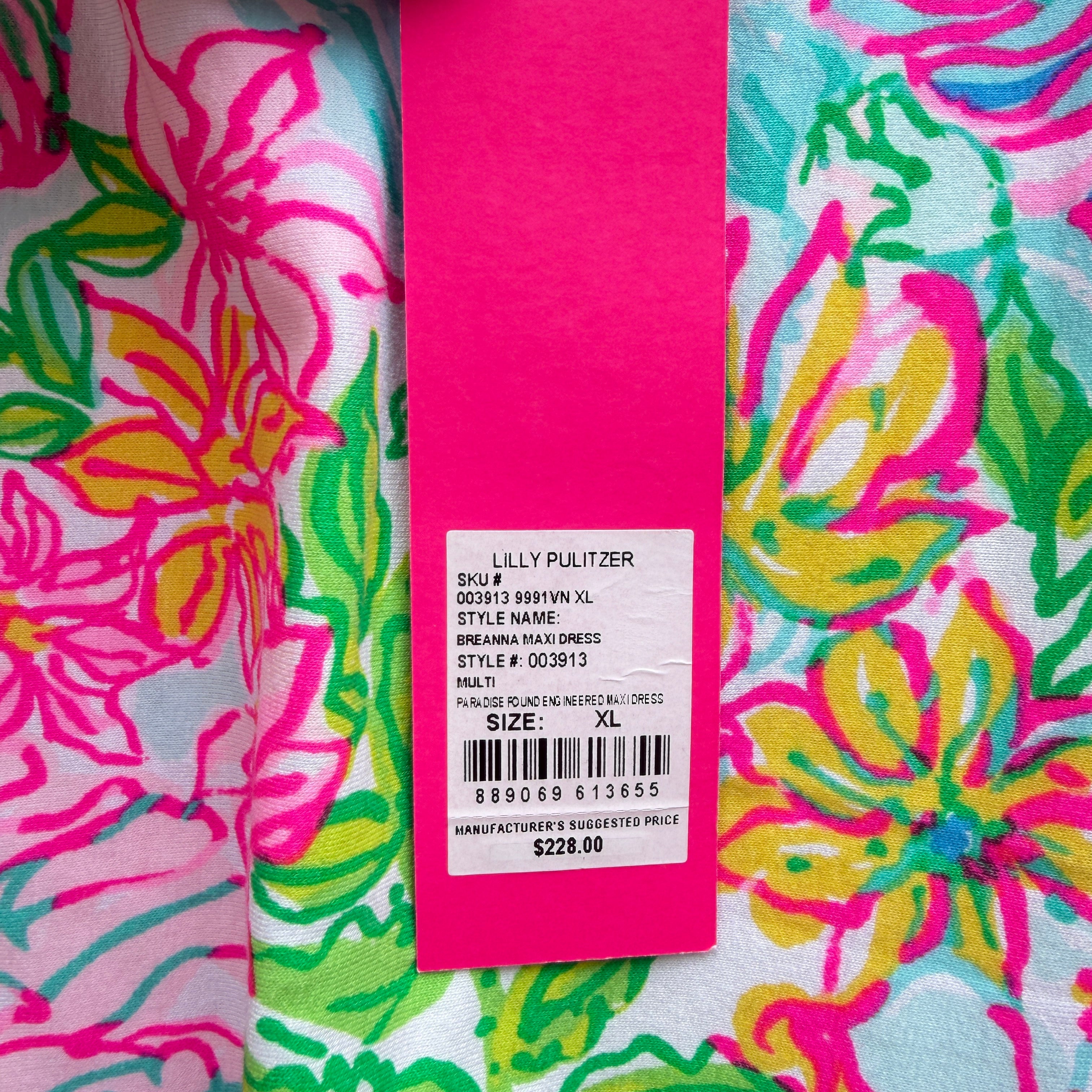 Lilly Pulitzer paradise round Breanna maxi dress size XL NWT