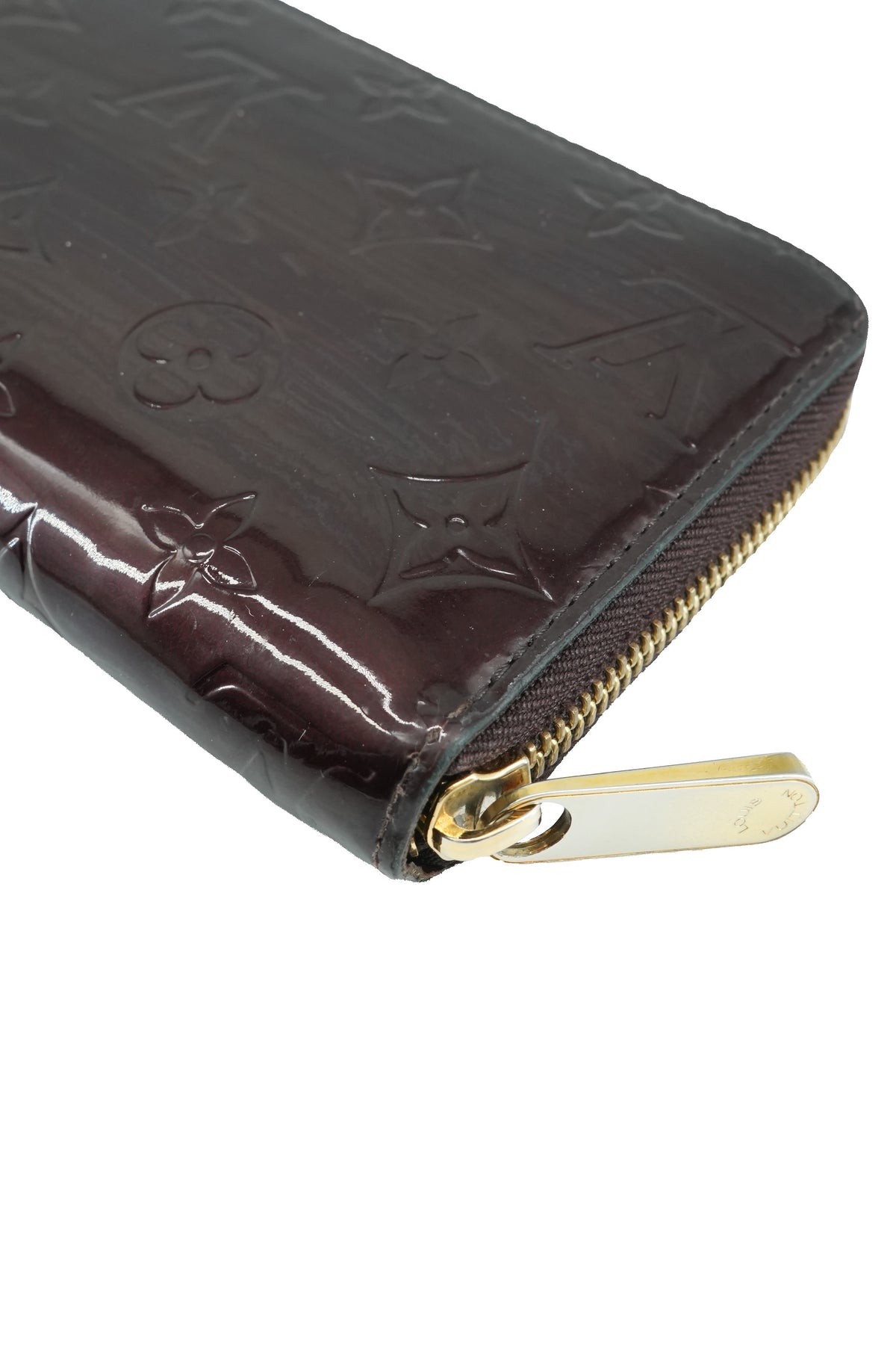 Louis Vuitton burgundy vernis zippy wallet CA9049