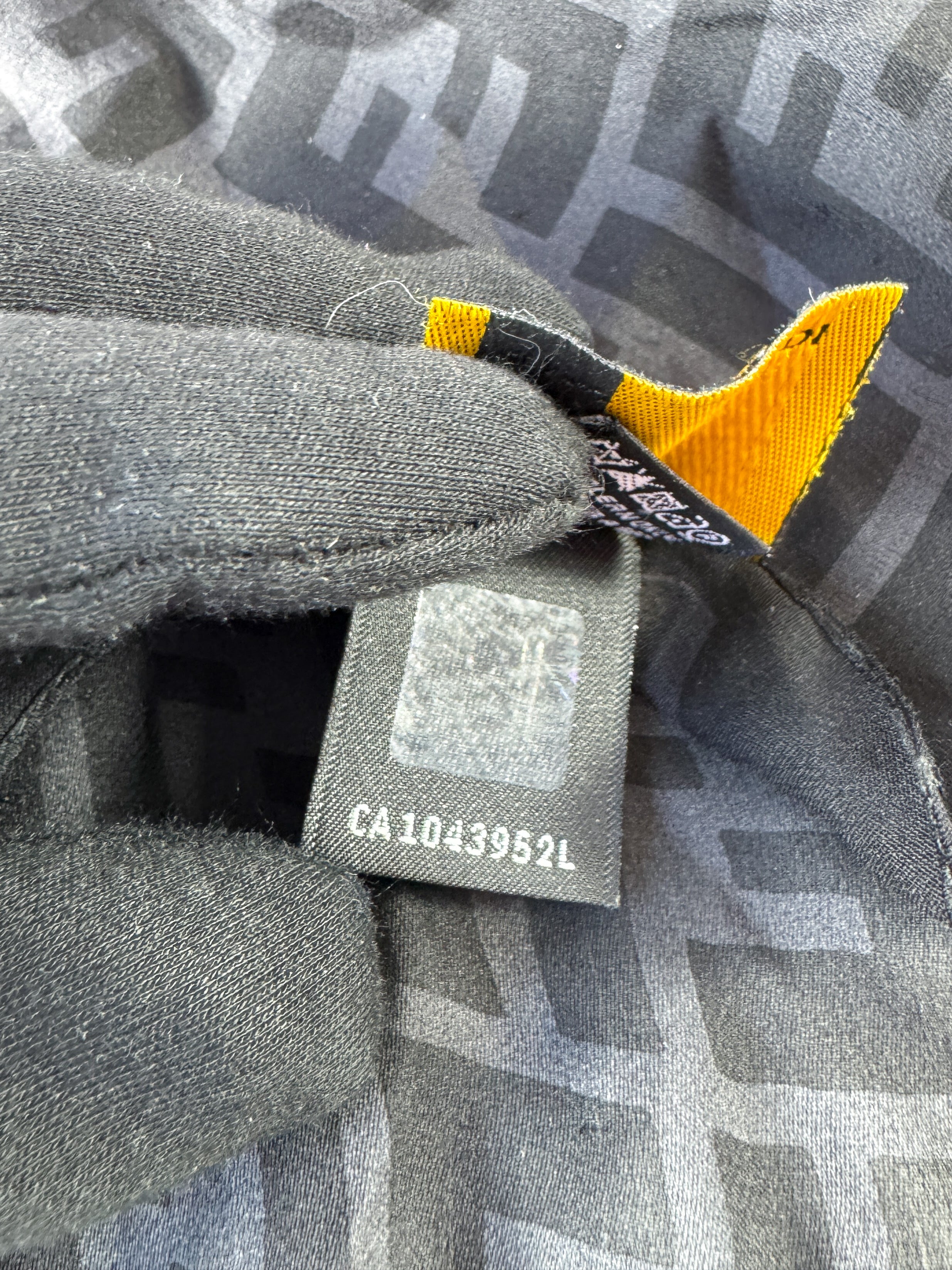 Fendi black silk Zucca print scarf