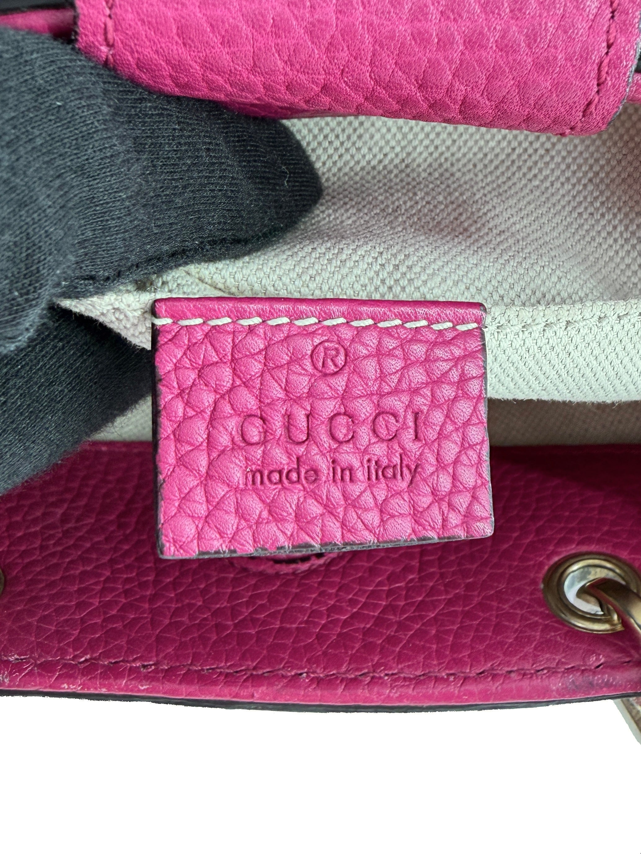 Gucci magenta small Bamboo shopper tote 368823 001998