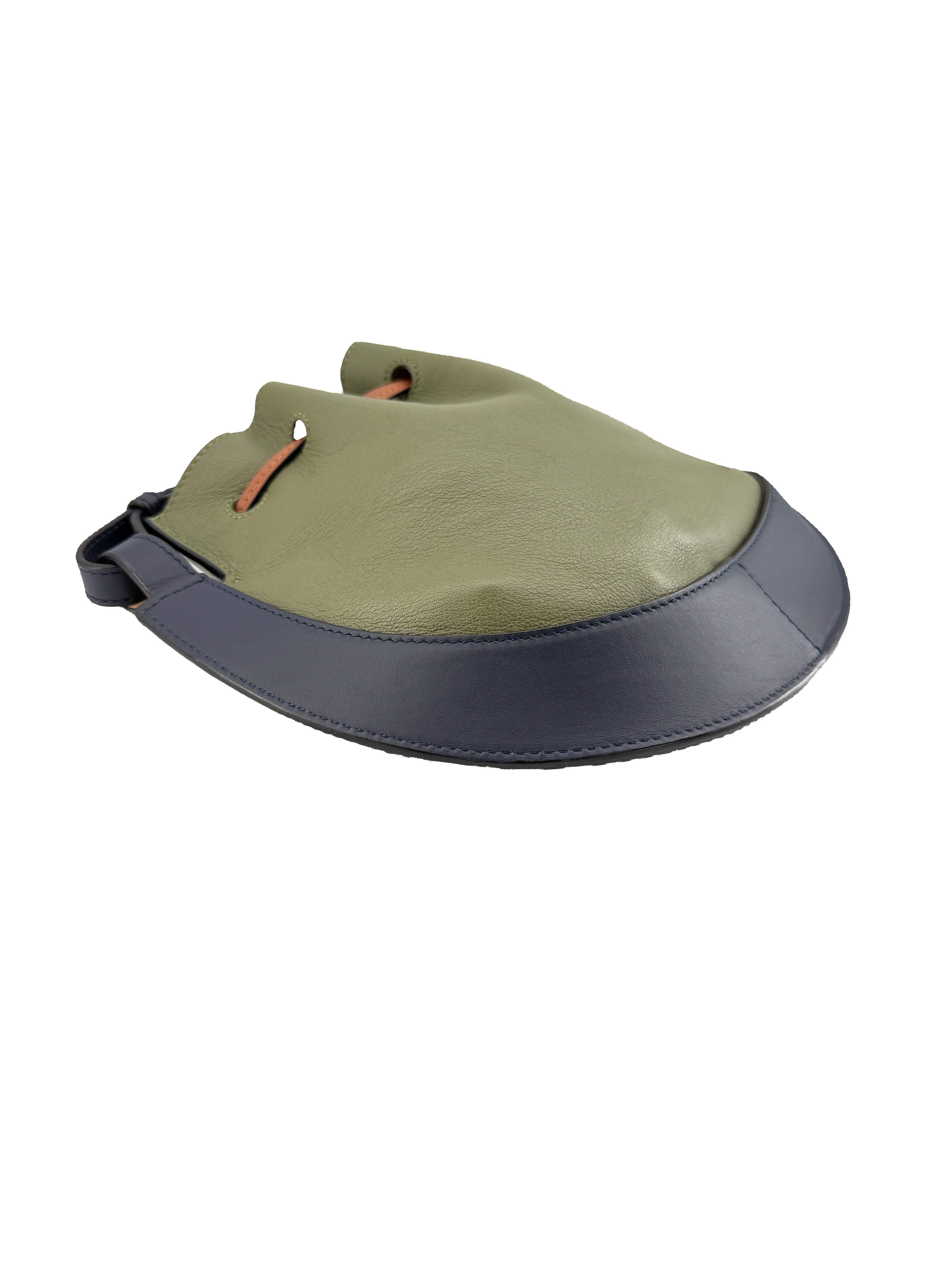 Loewe blue, green colorblock Horseshoe bag 062011