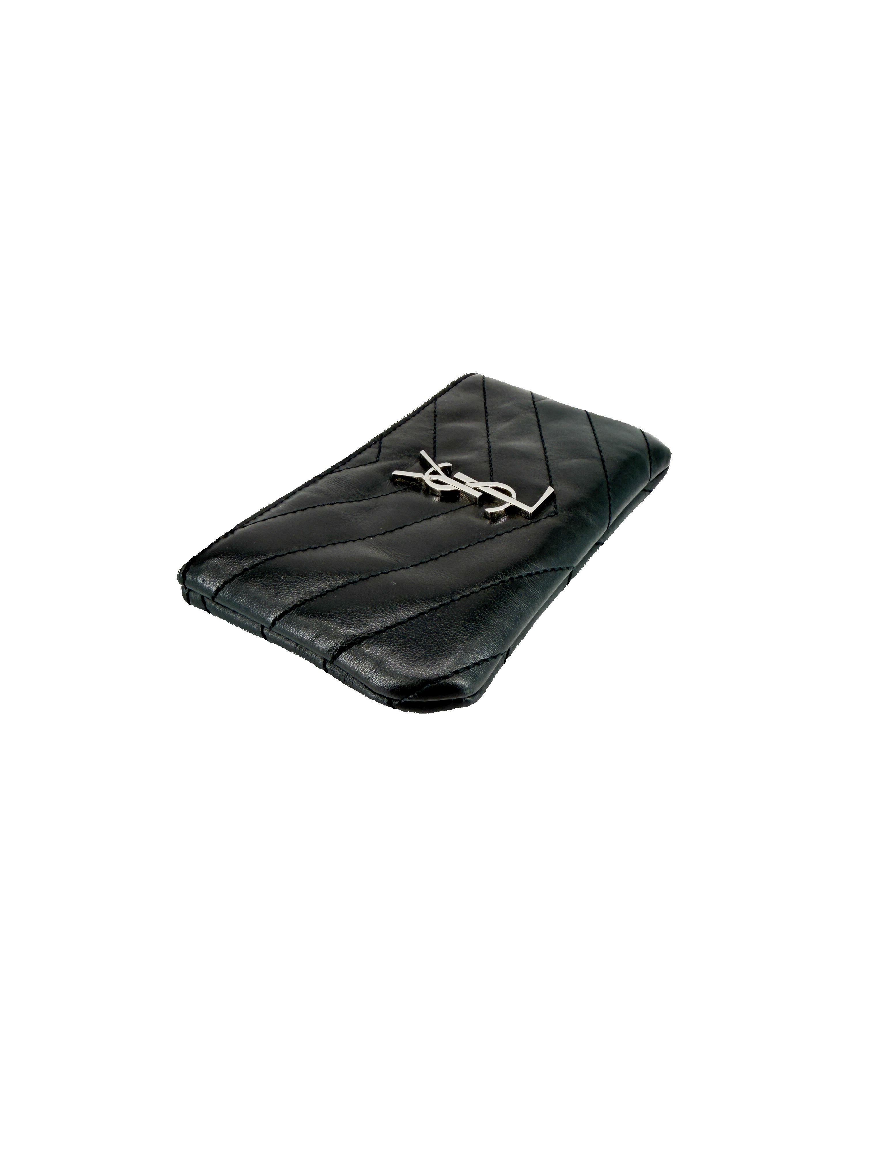 Saint Laurent black Cassandre key pouch CFP438386-0720