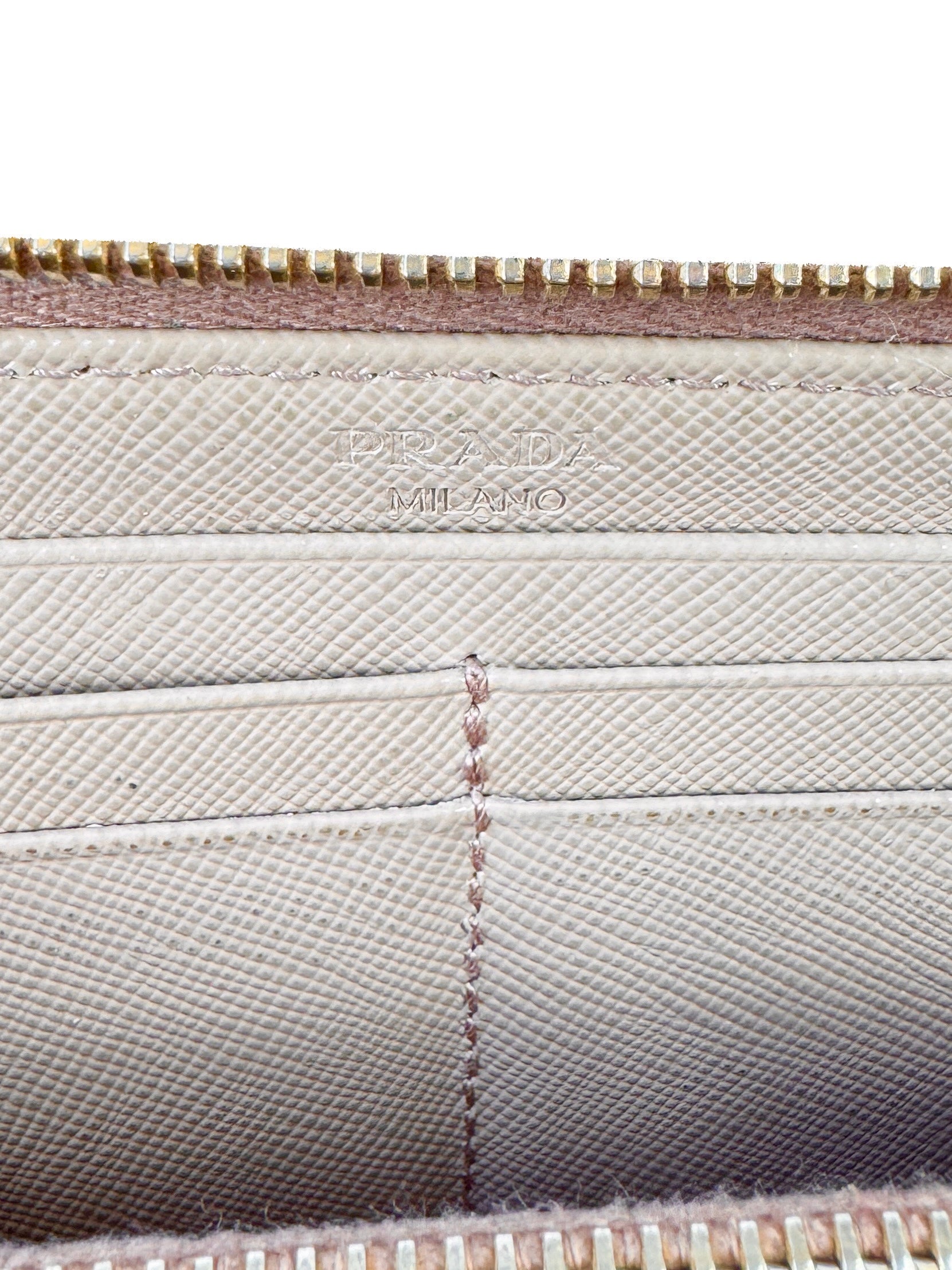 Prada ballet pink leather zip wallet *as is*