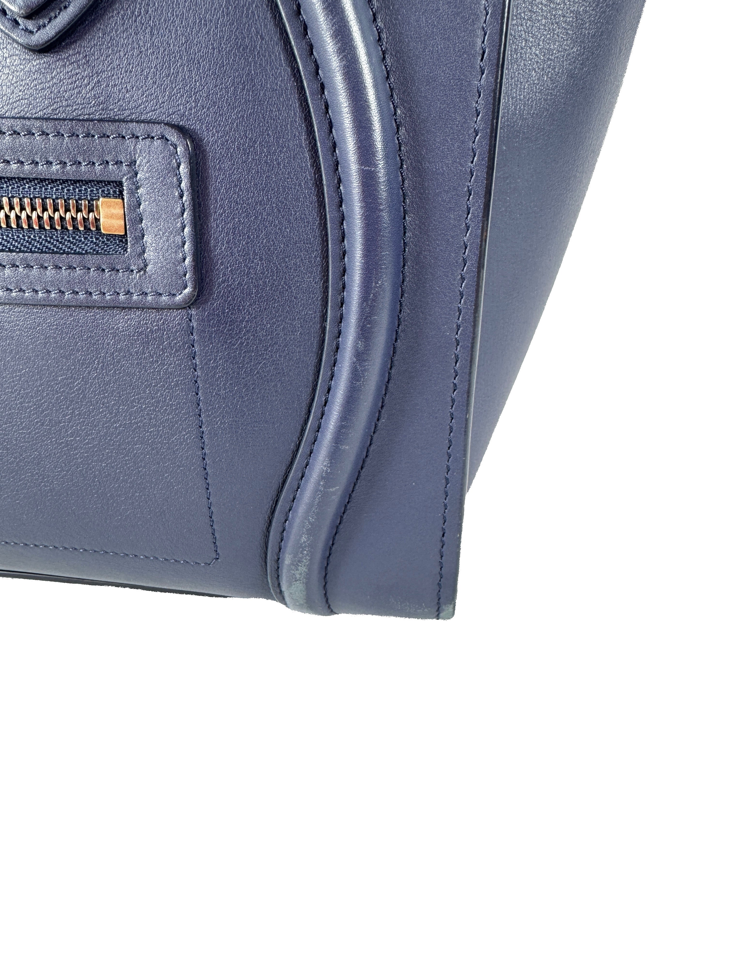 Celine navy smooth leather Mini luggage SAT4105 SMM4115