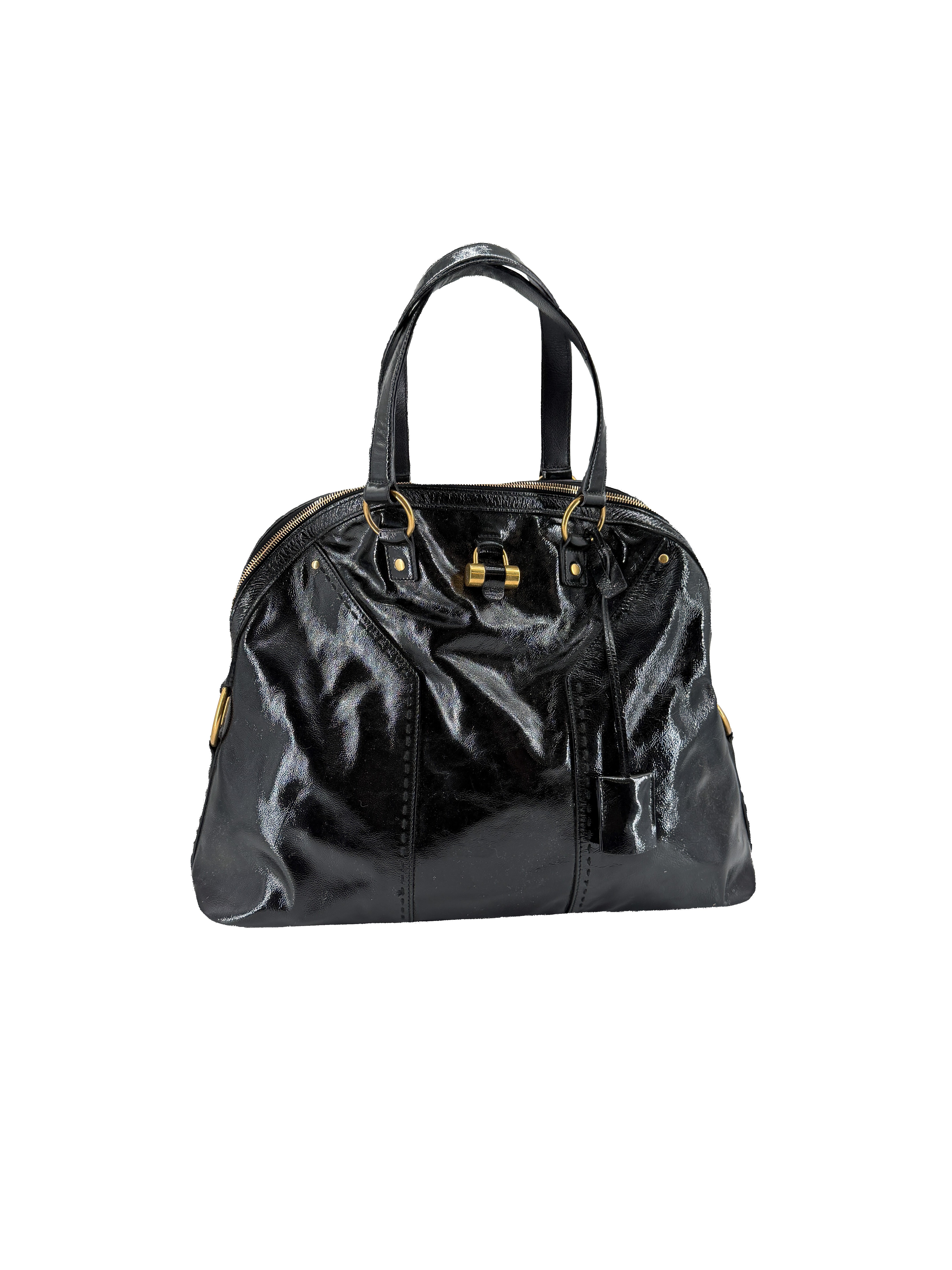 Saint Laurent black patent leather large Muse 153959-491403