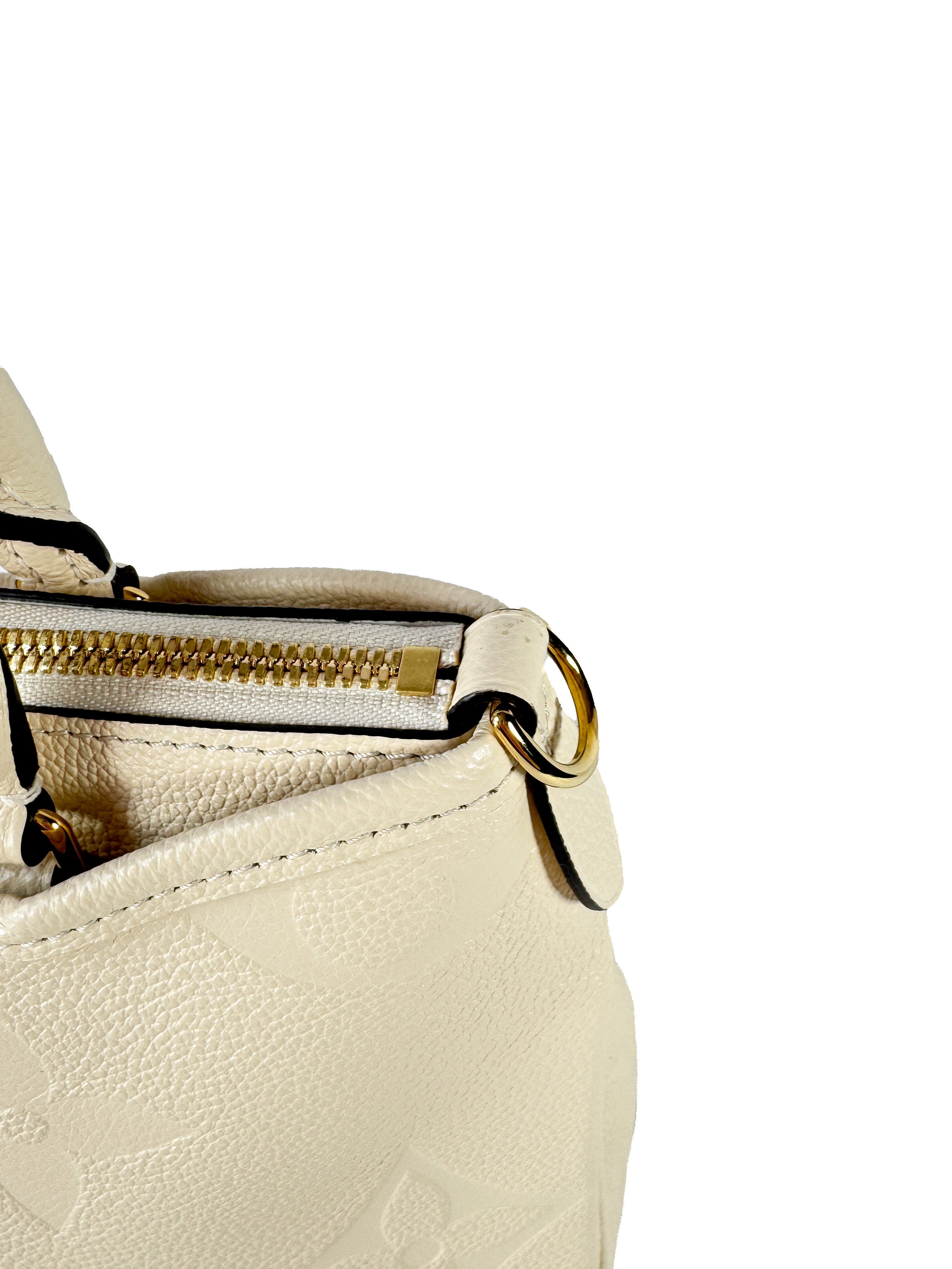 Louis Vuitton cream empreinte leather Giant monogram Trianon PM (NFC)