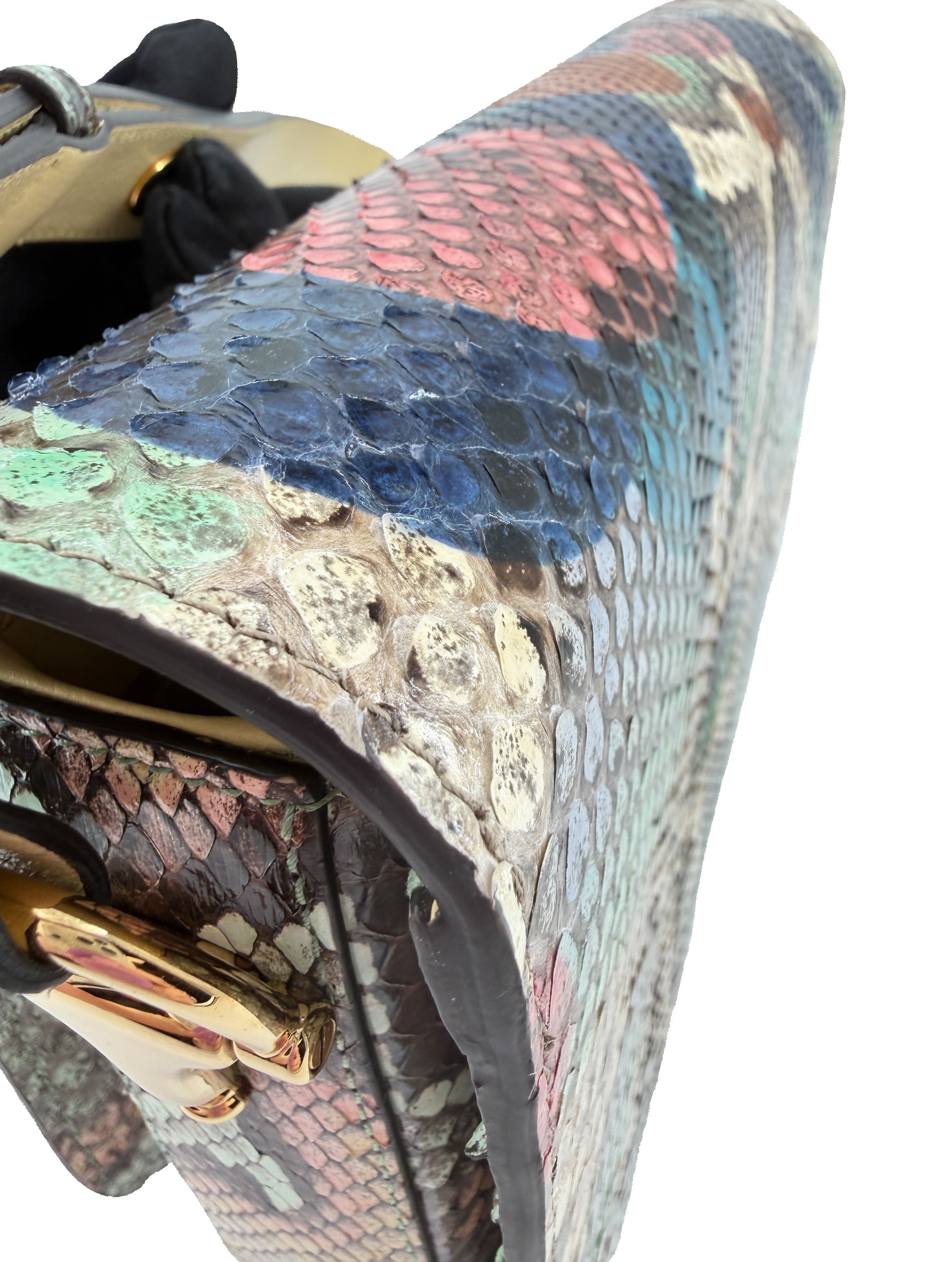 Gucci Snakeskin Horsebit 1955 Shoulder Bag Multicolor 602204-525040