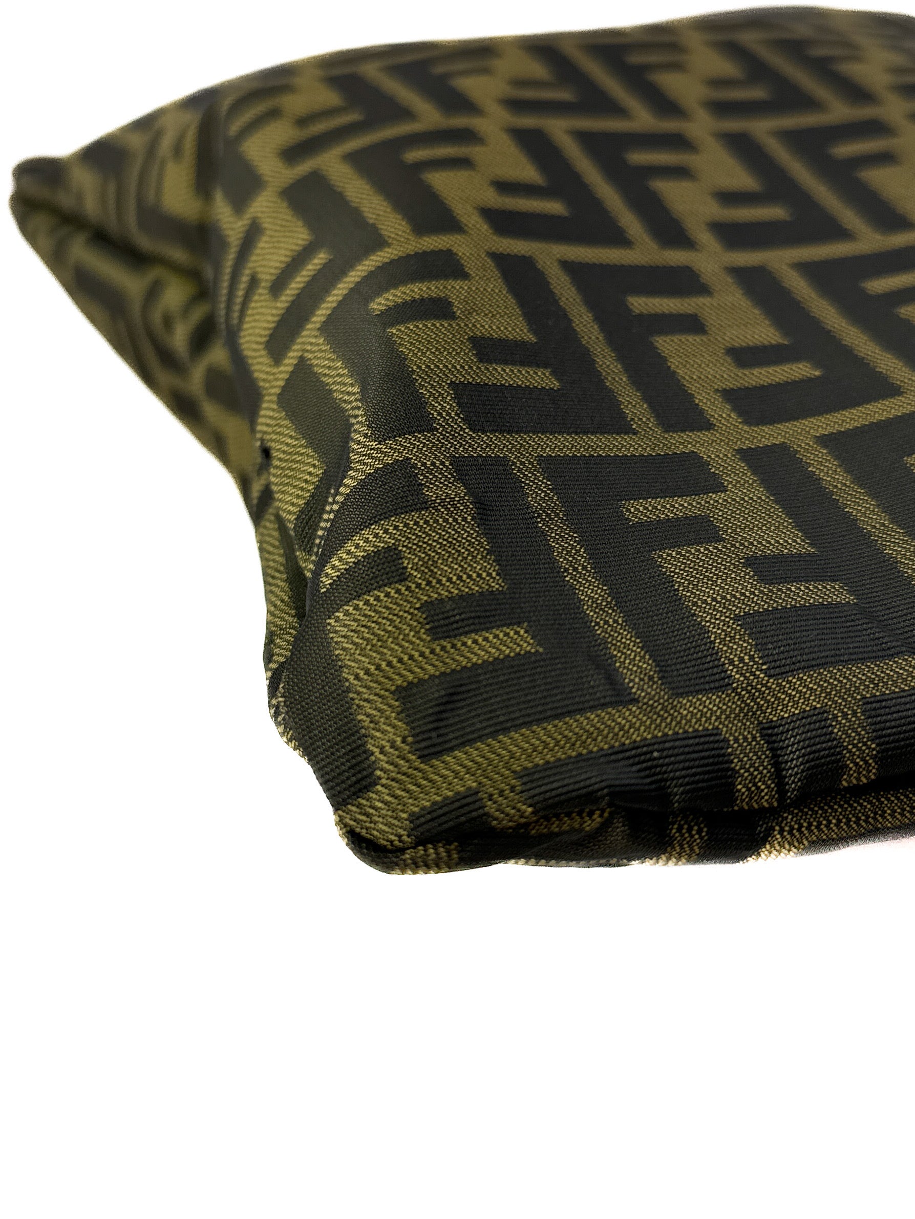 Fendi vintage olive black Zucca tote w/ leather pouch