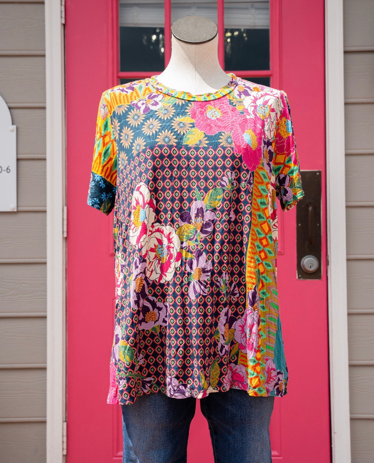 Johnny Was multicolor graphic tee size L