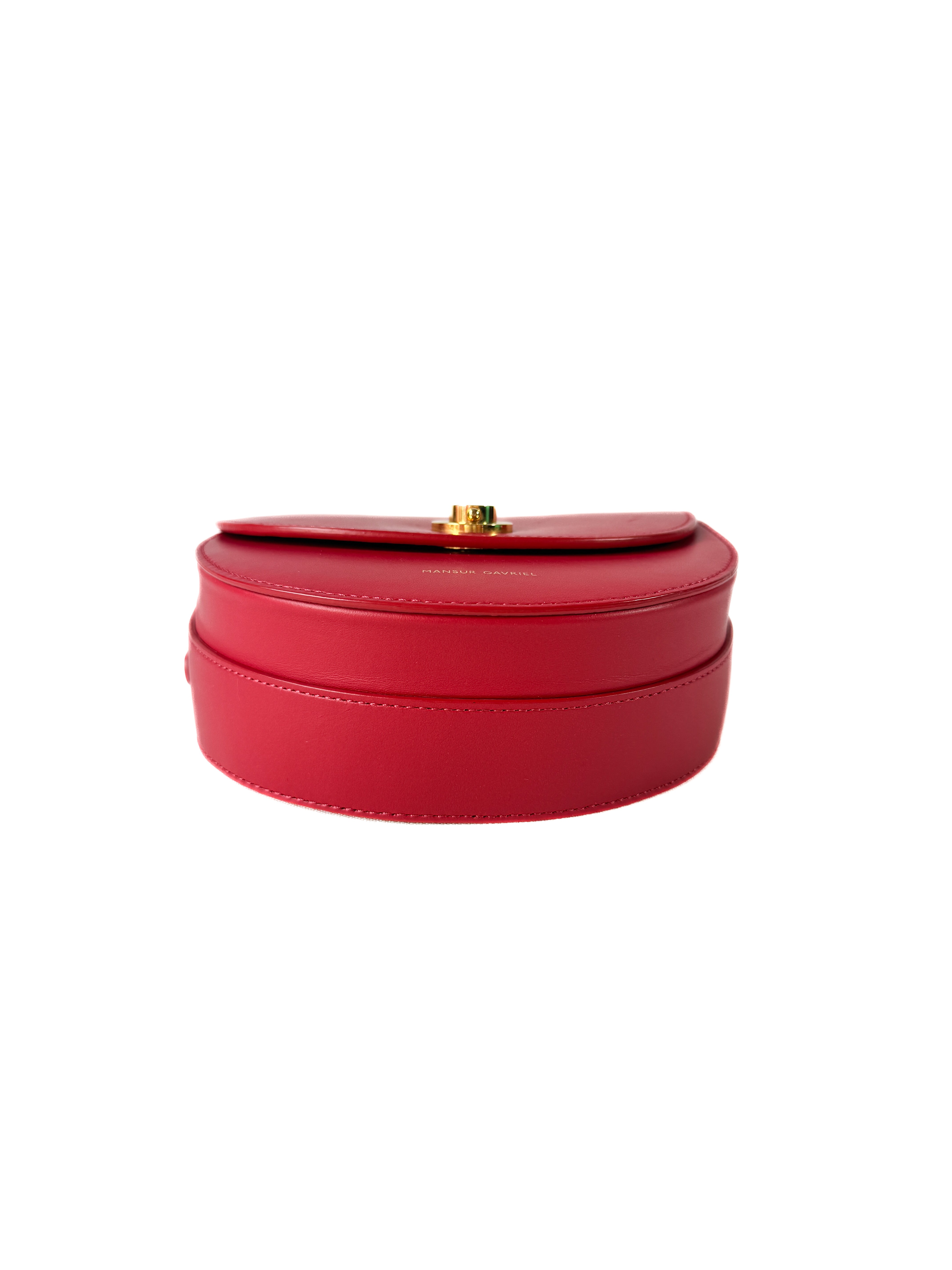 Mansur Gavriel red leather Mini Saddle crossbody