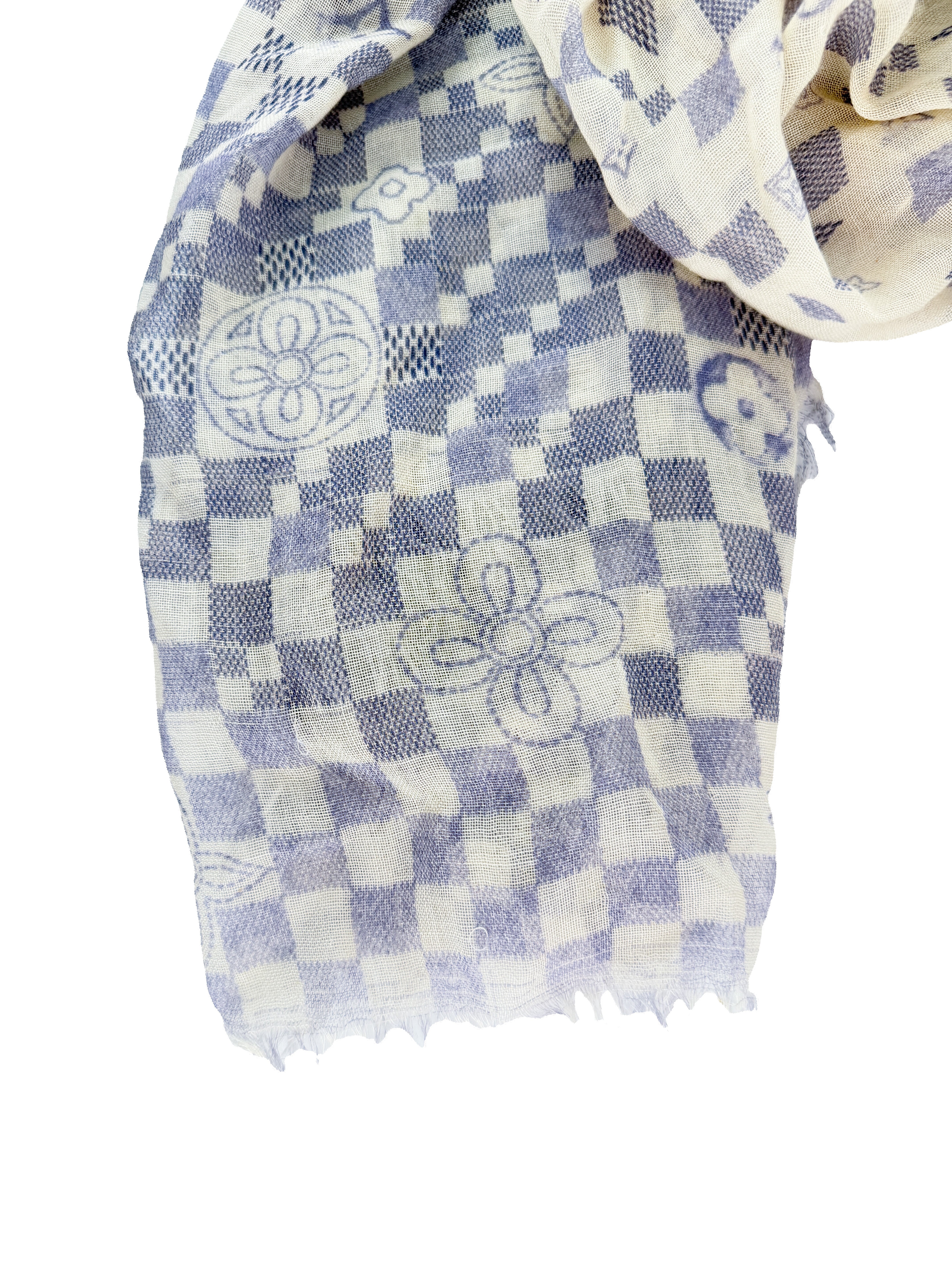 Louis Vuitton damier azur scarf 402470 *as is*
