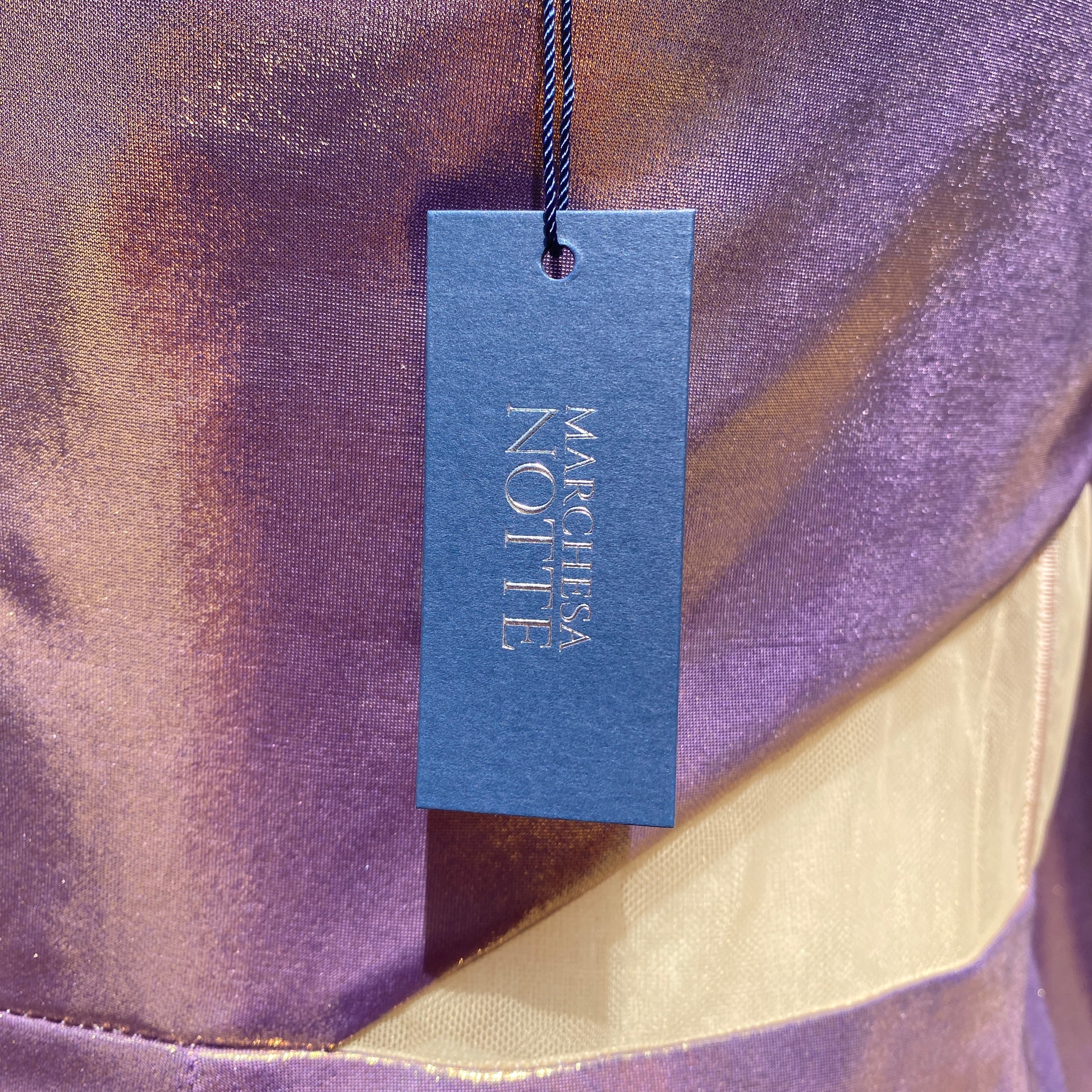 Marchesa Notte purple gold corset dress size 6 NWT retail $495 - My Girlfriend's Wardrobe LLC
