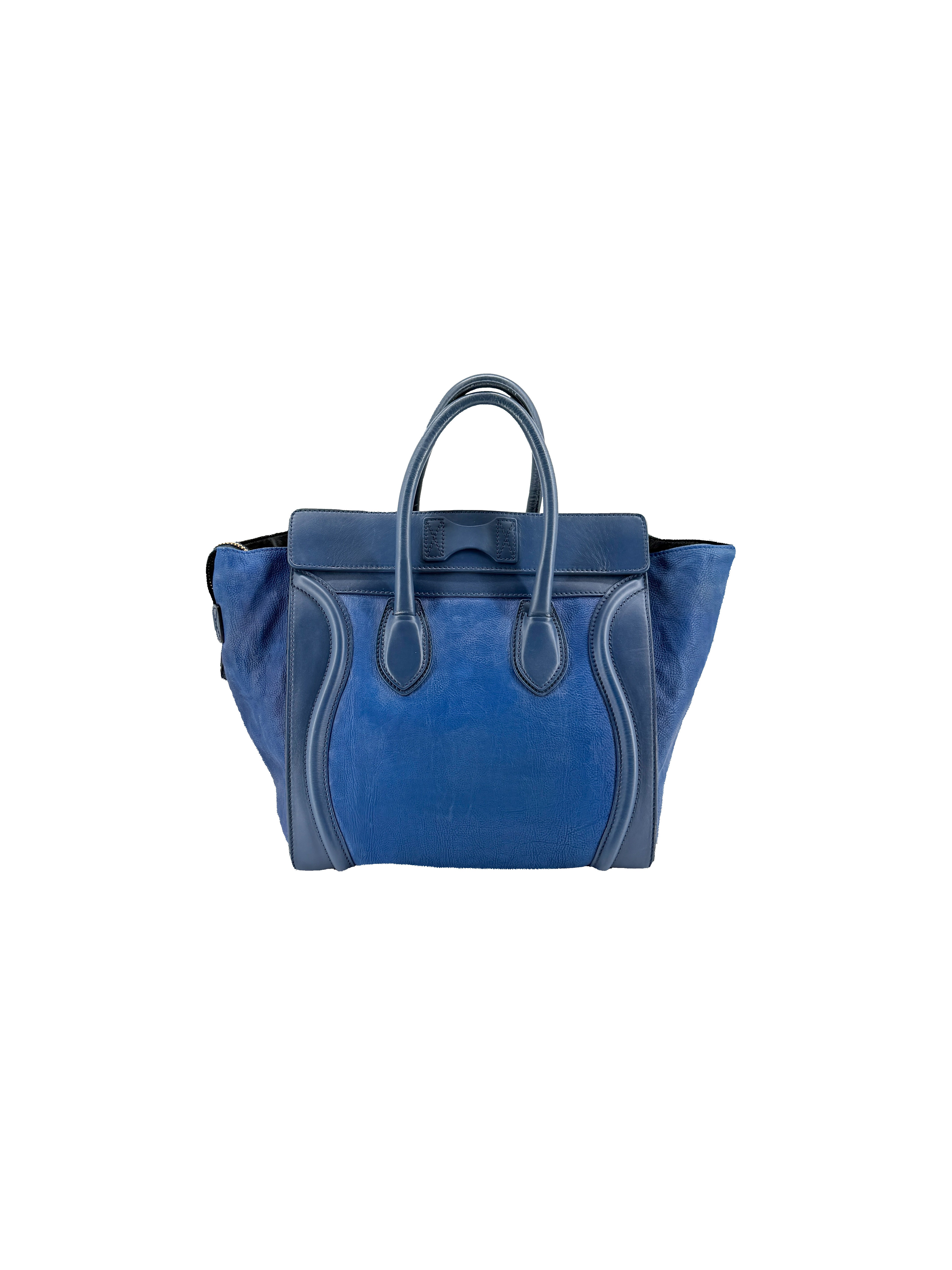 Celine two tone blue leather Luggage tote U-CE-0120