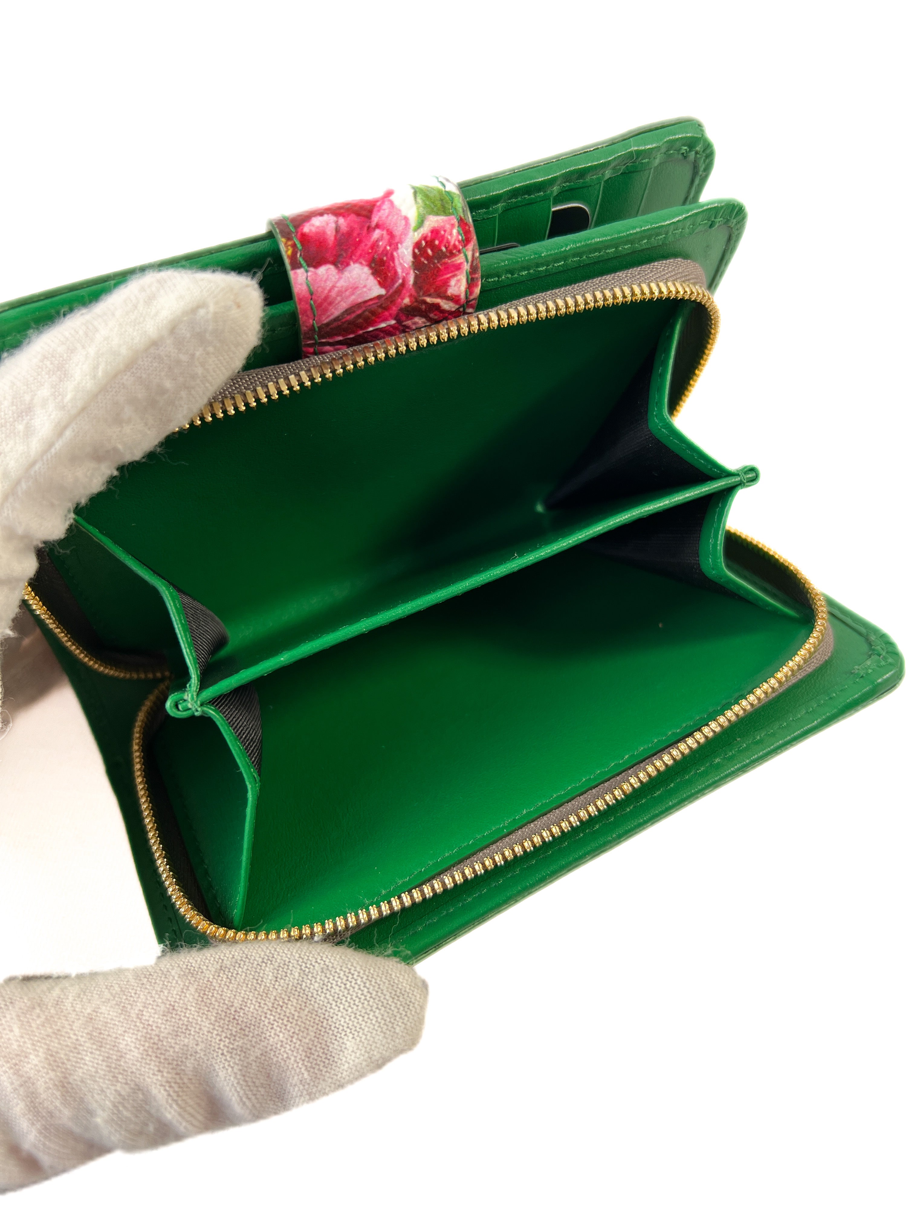 Dolce & Gabbana floral Dauphine leather wallet