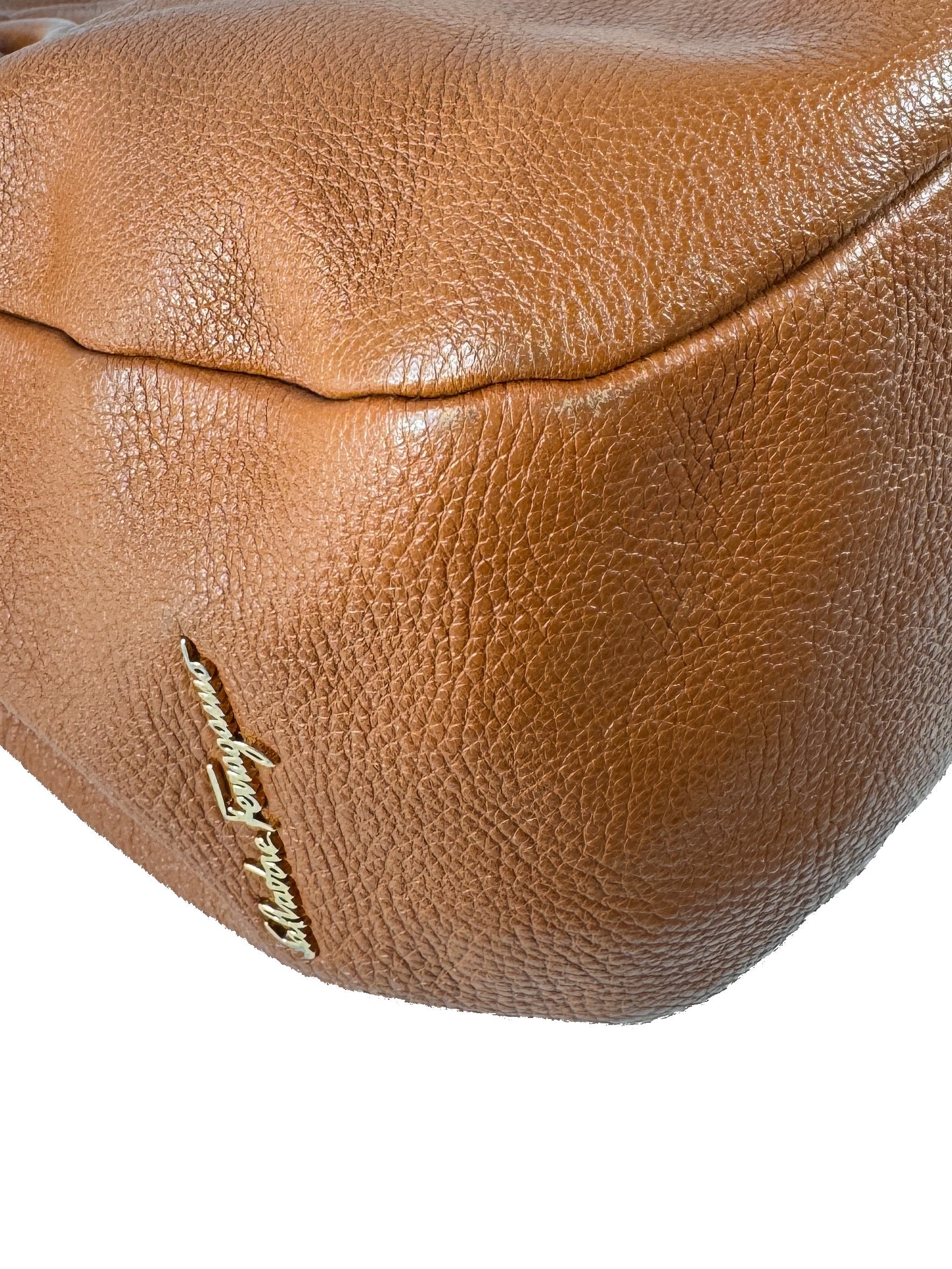 Ferragamo brown leather Gancini tote AU21D447