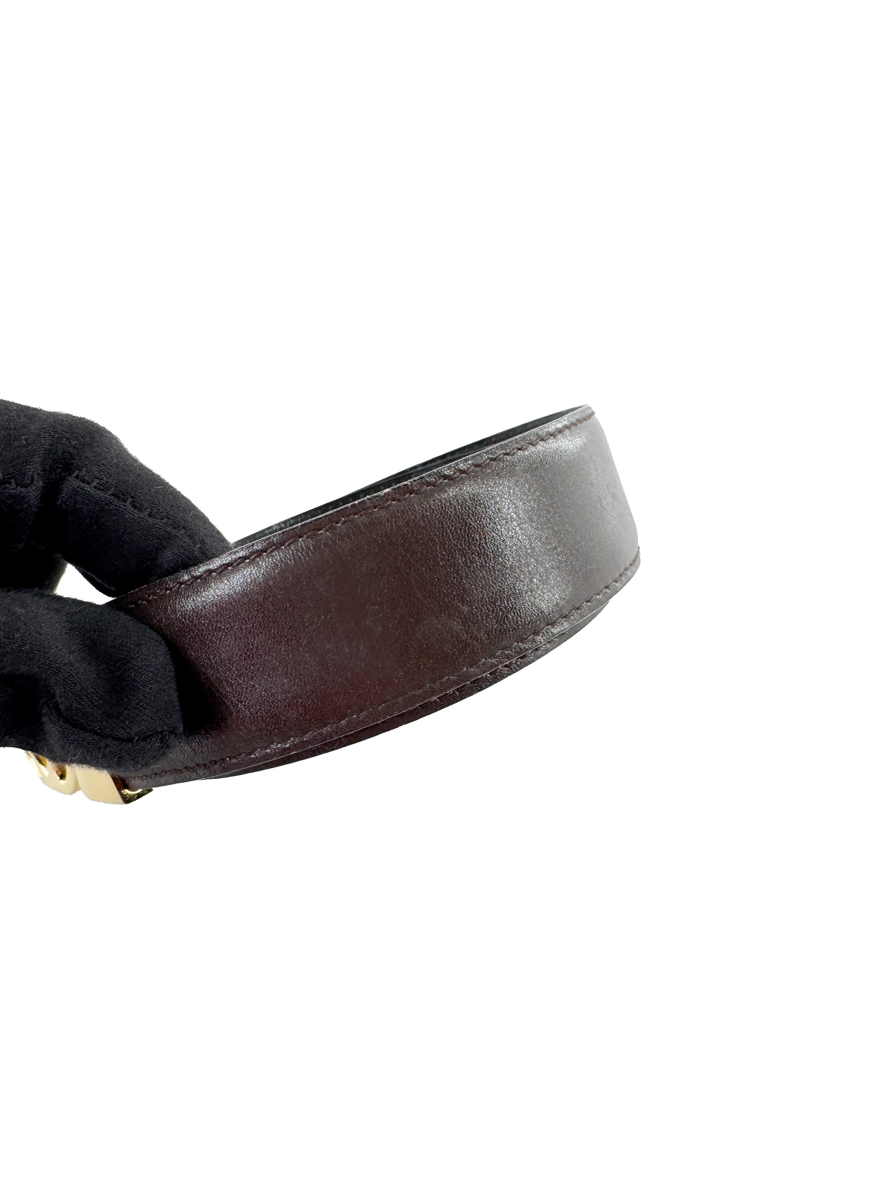 Gucci brown leather vintage belt