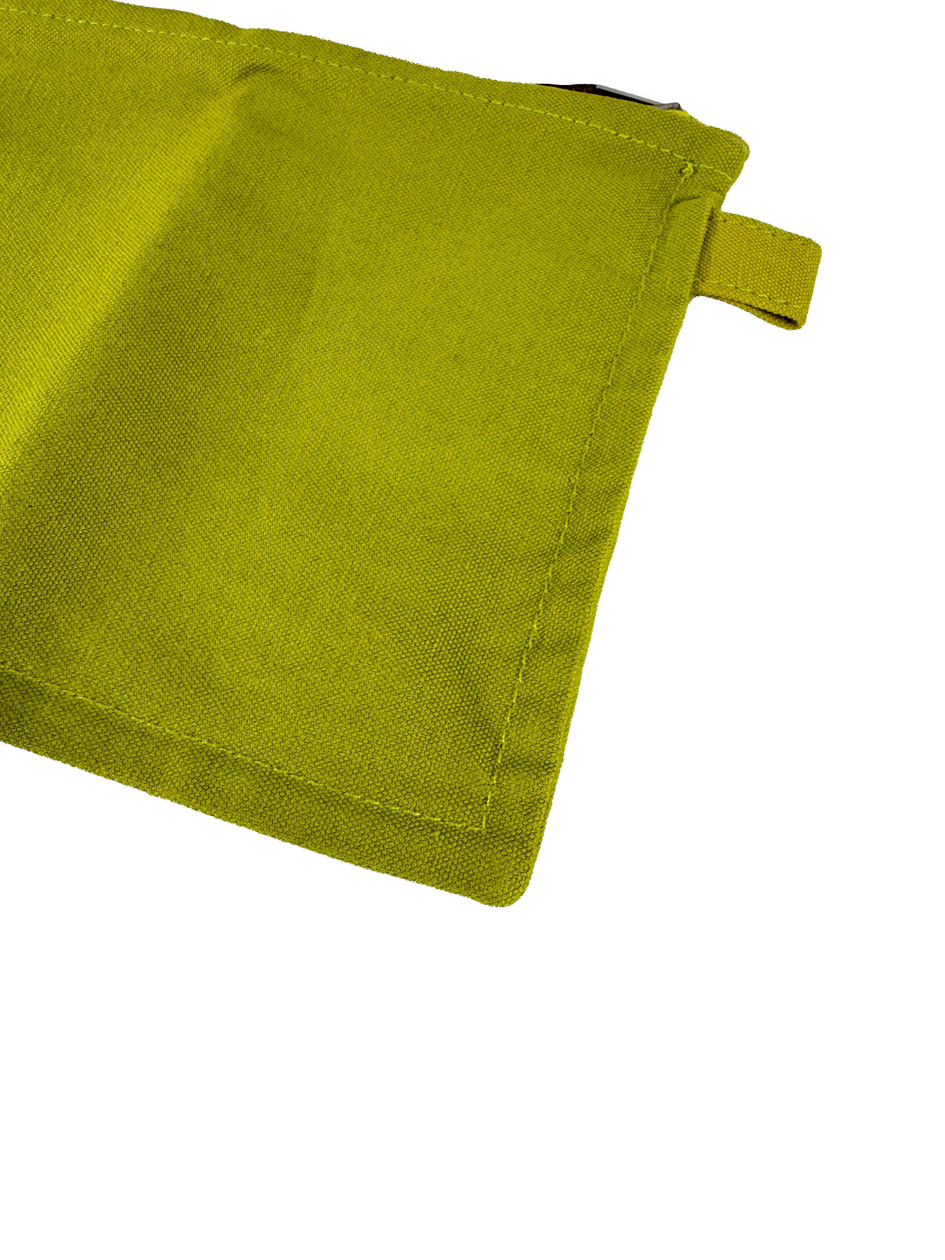 Hermès lime green Bora Bora travel pouch set