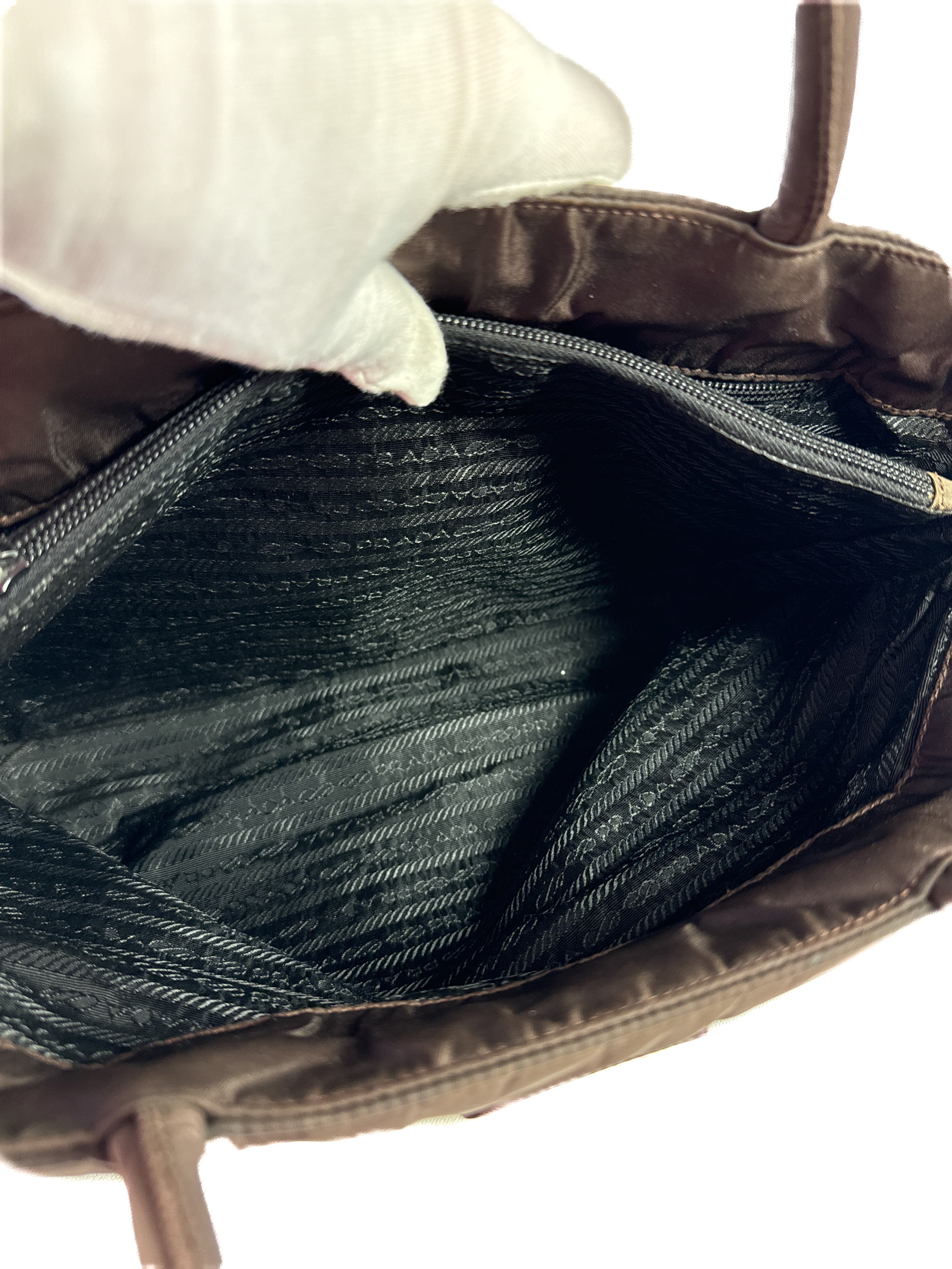 Prada brown nylon tote **as is**