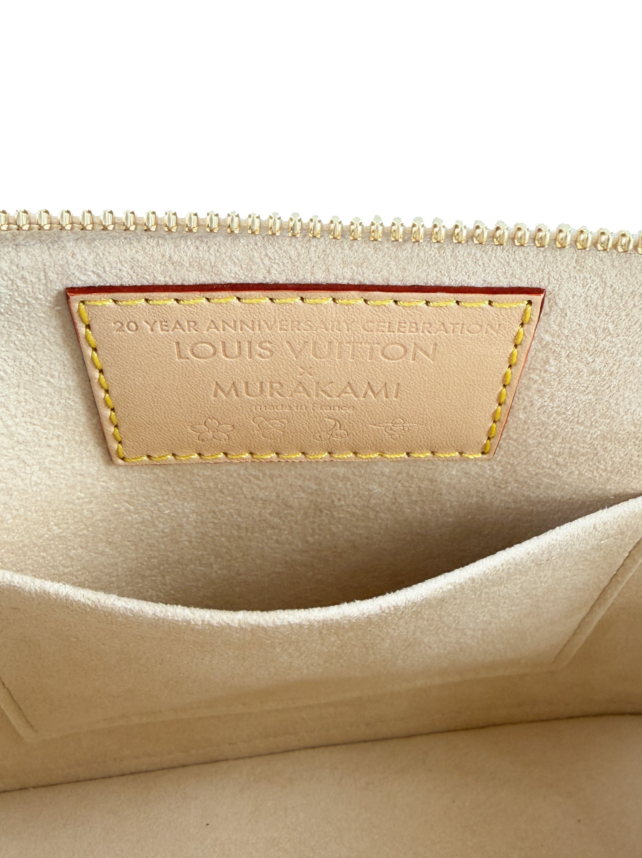 Louis Vuitton x Takashi Murakami multicolor Alma BB white NFC