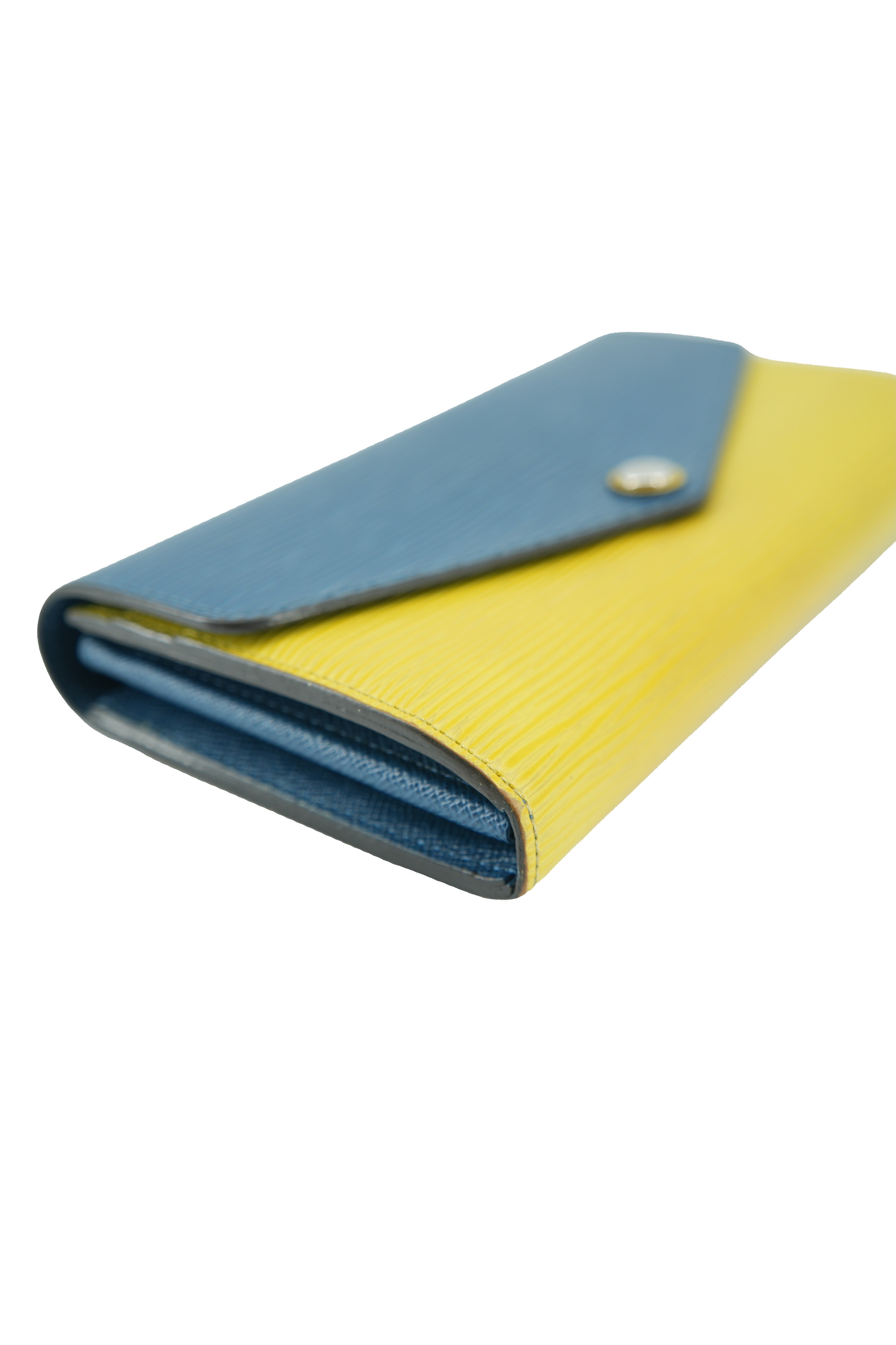 Louis Vuitton epi leather yellow blue Sarah wallet (no datecode)