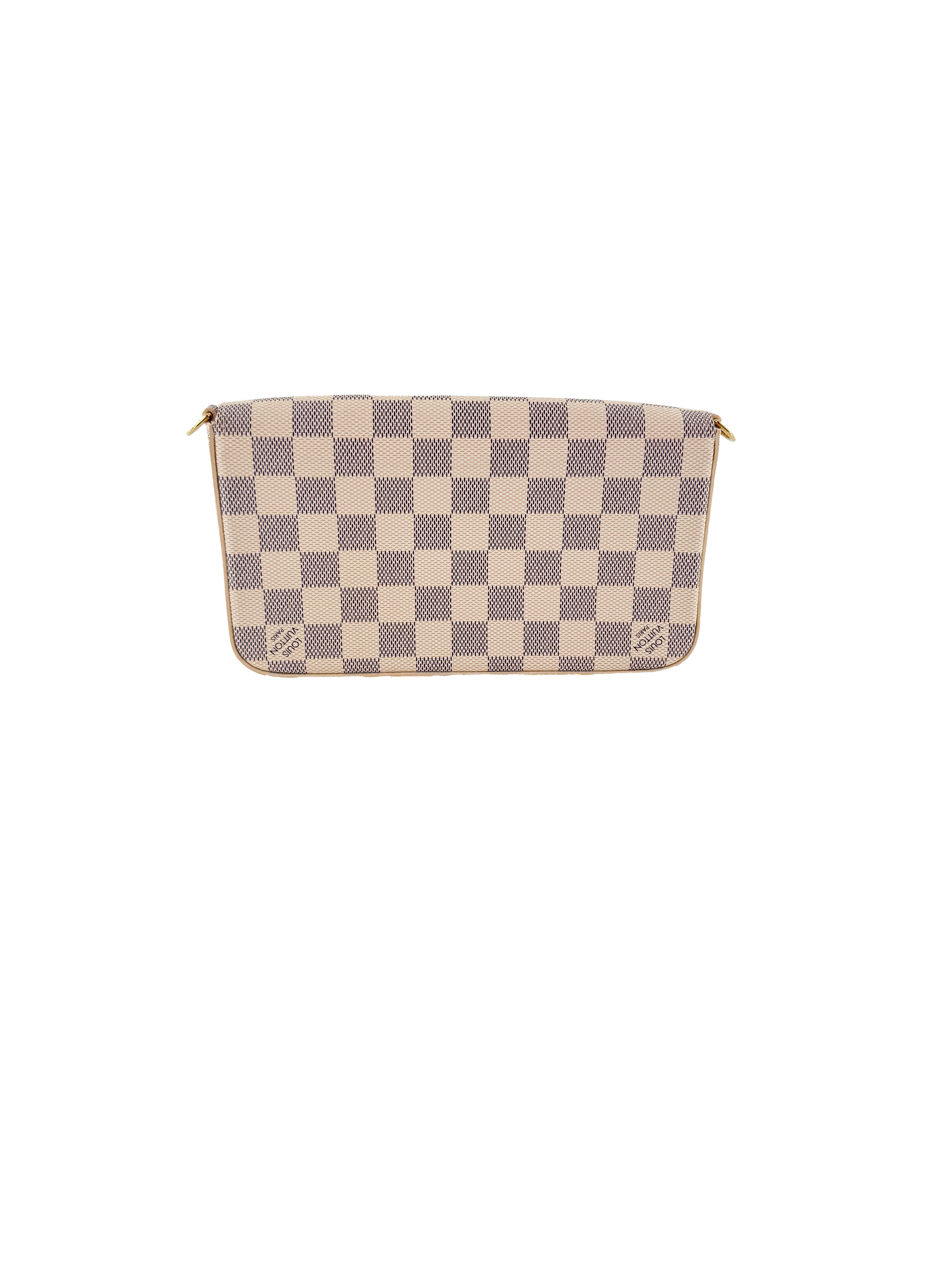 Louis Vuitton damier azur Pochette Felicie chain wallet rose ballerine NFC
