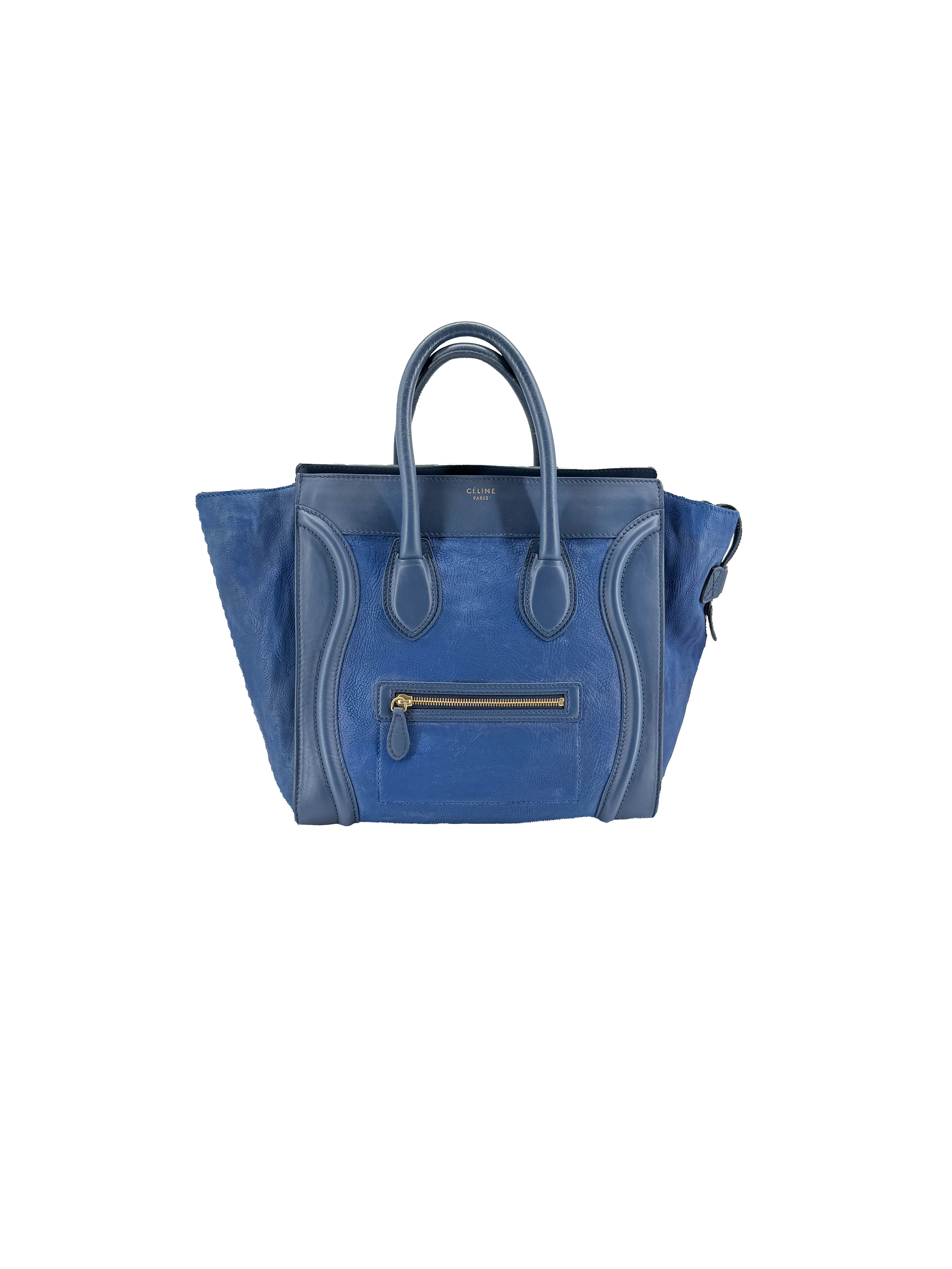 Celine two tone blue leather Luggage tote U-CE-0120