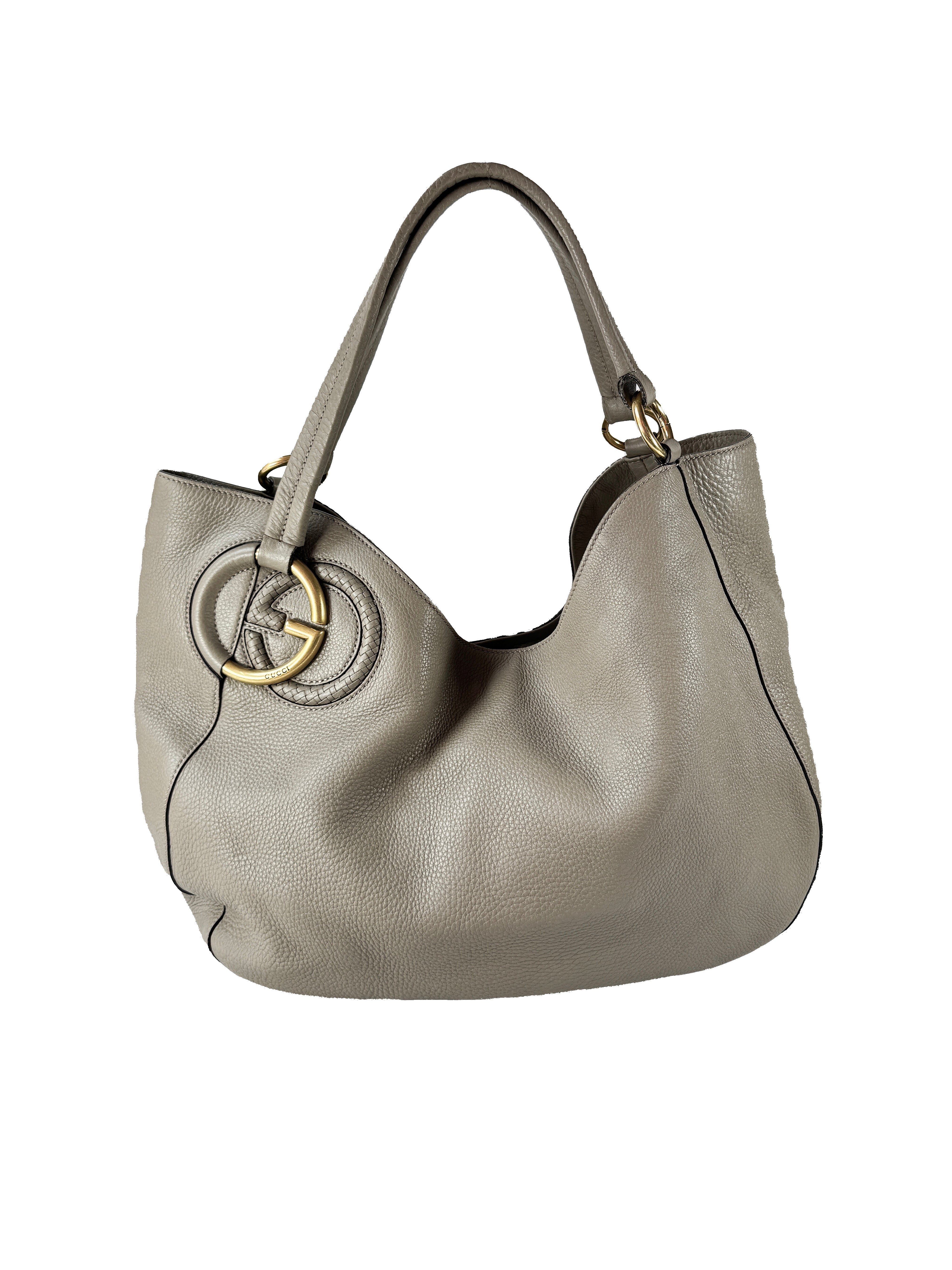 Gucci gray leather Twill shoulder bag 309531502752
