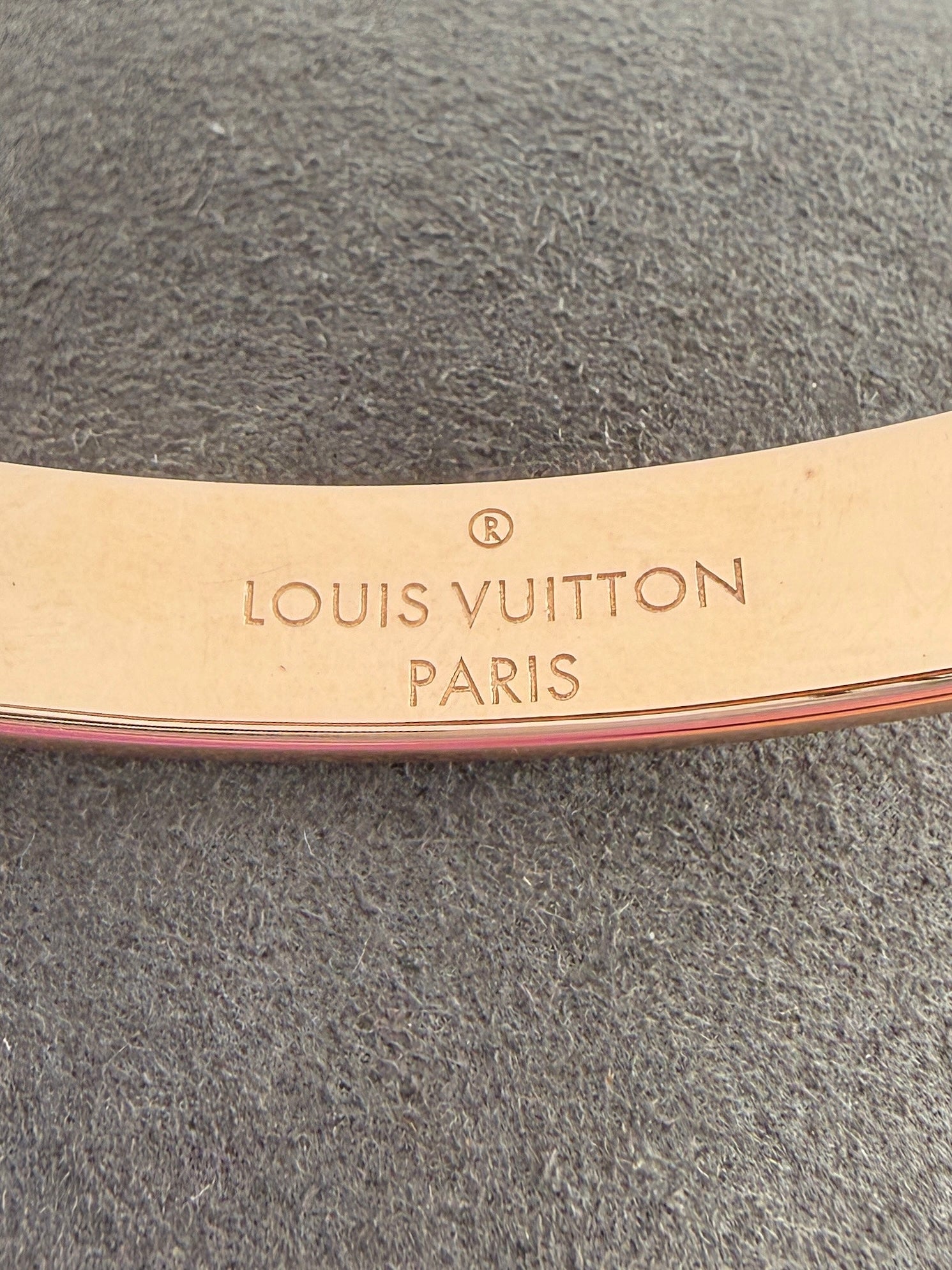 Louis Vuitton rose gold tone nanogram bracelet LE1119
