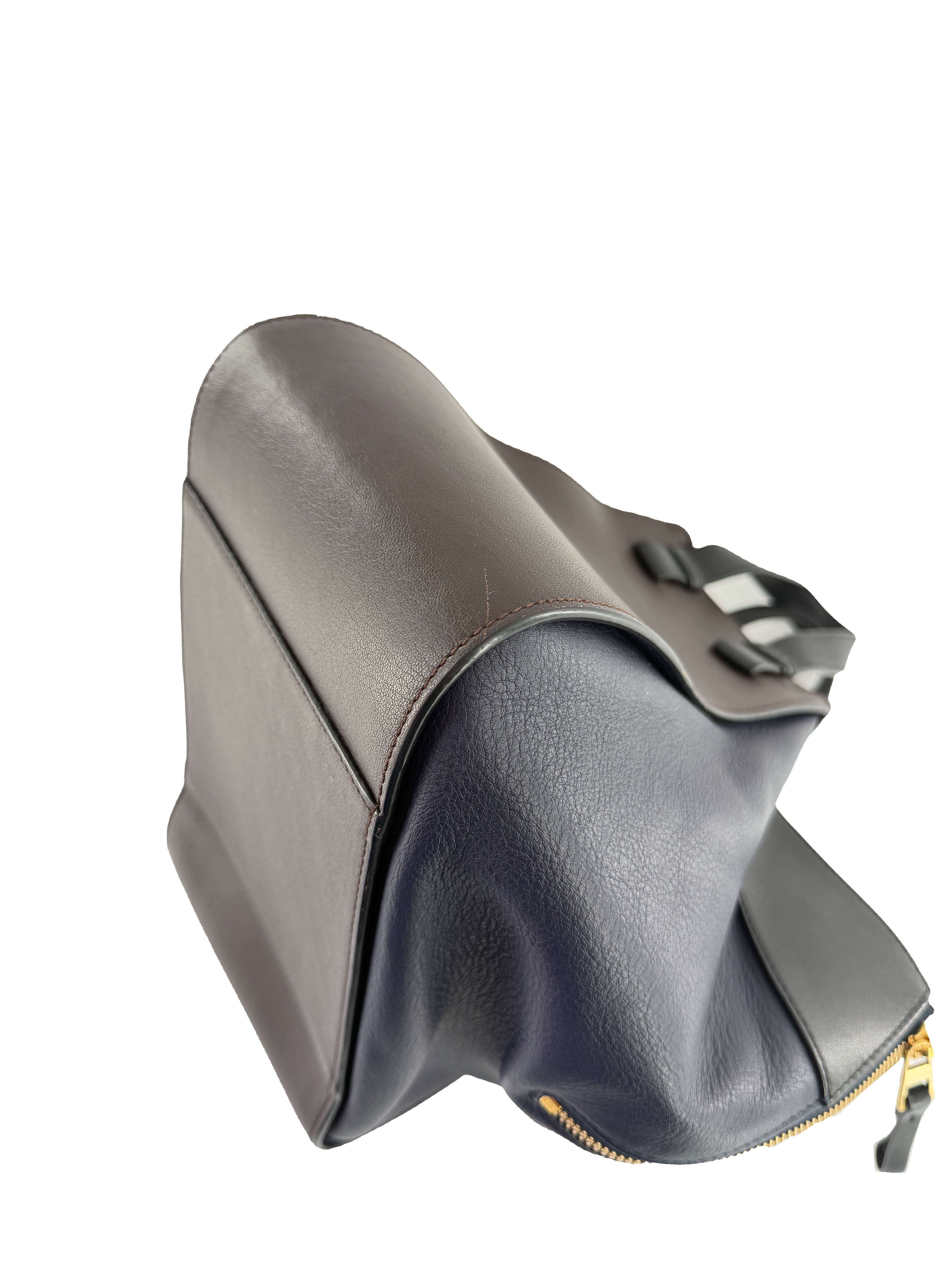 Loewe tri color navy, black, brown leather small Hammock bag 262023