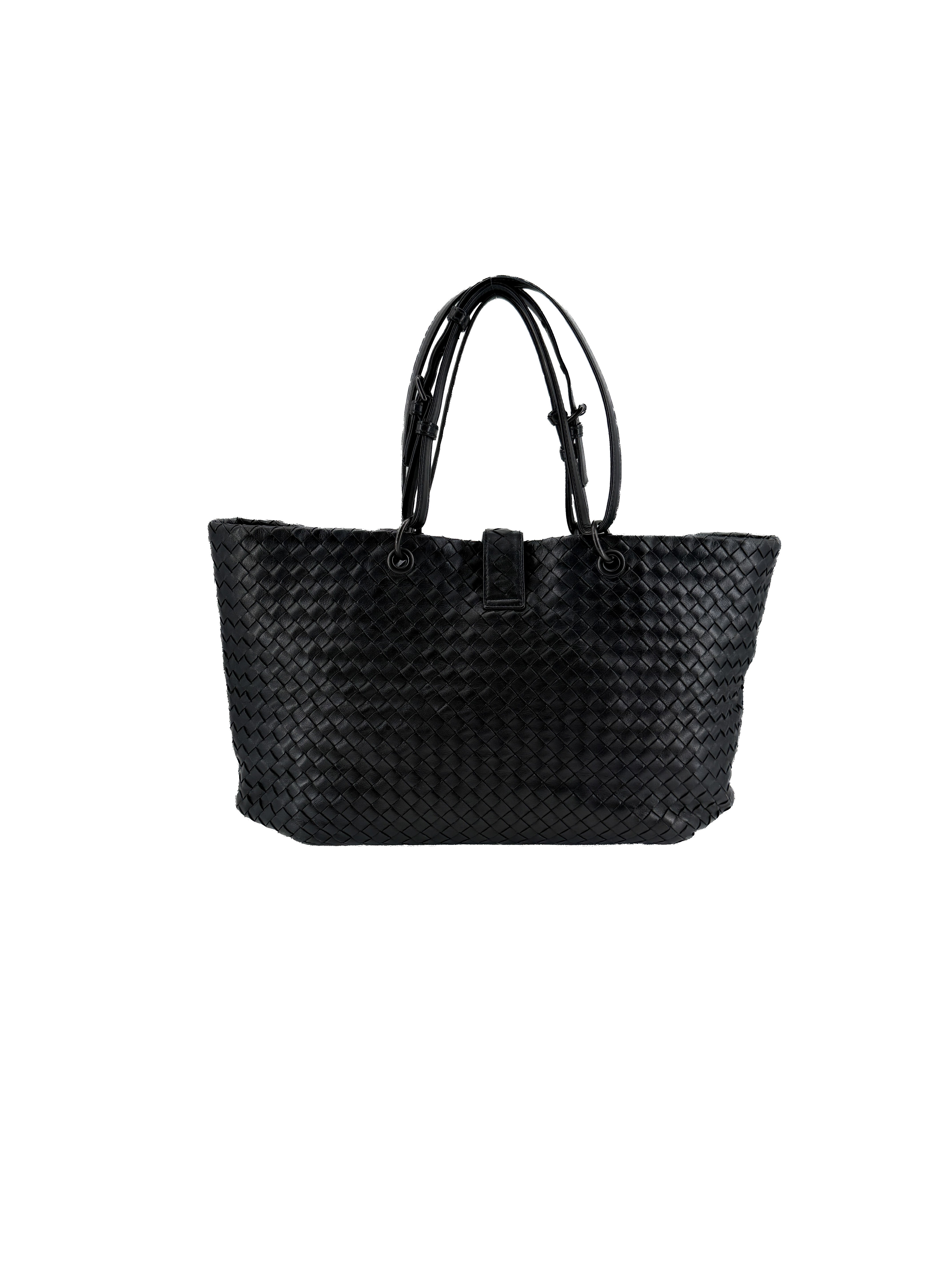 Bottega Veneta black Intrecciato Capri tote B04570259K
