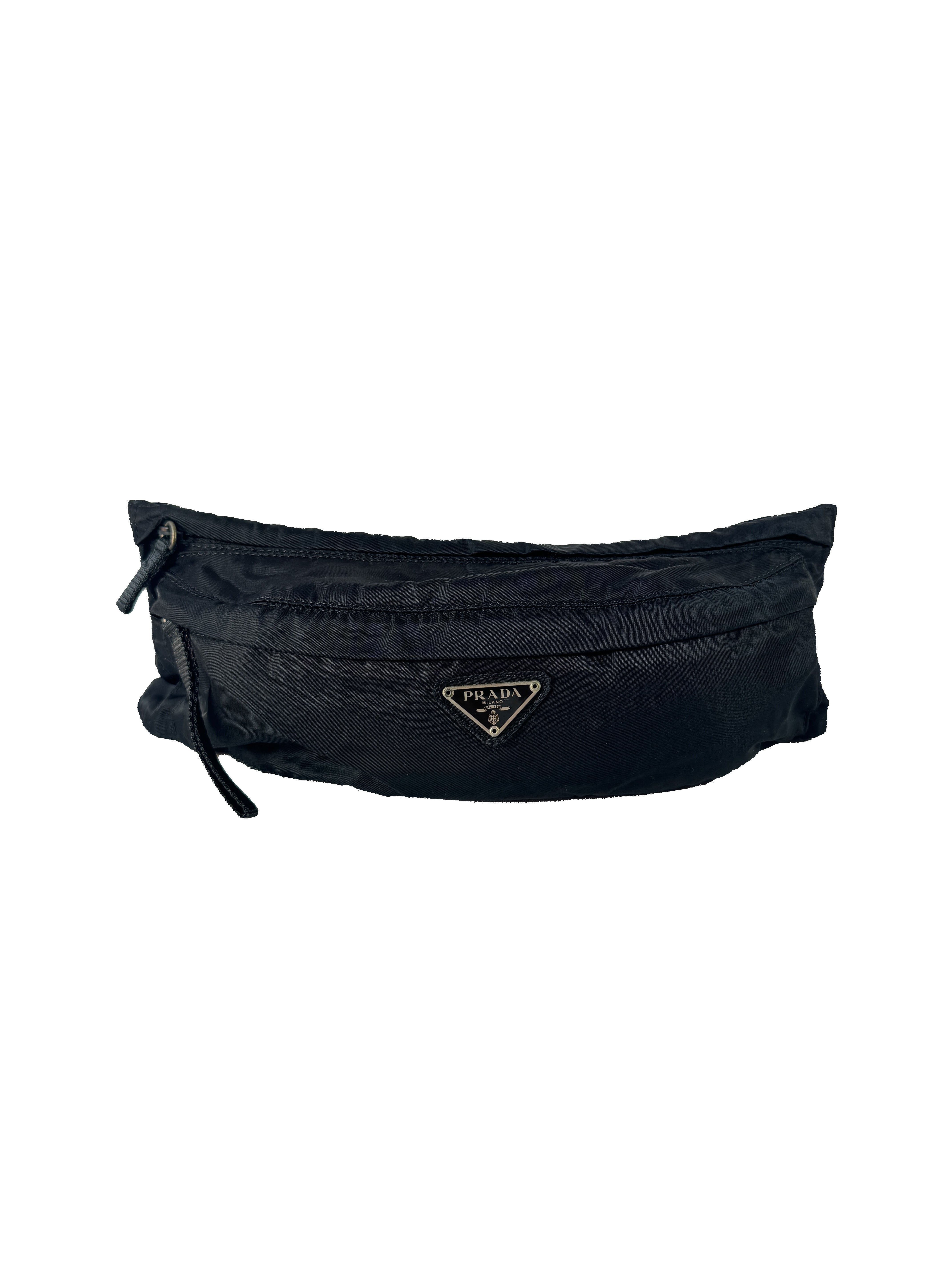 Prada Tessuto black nylon belt bag