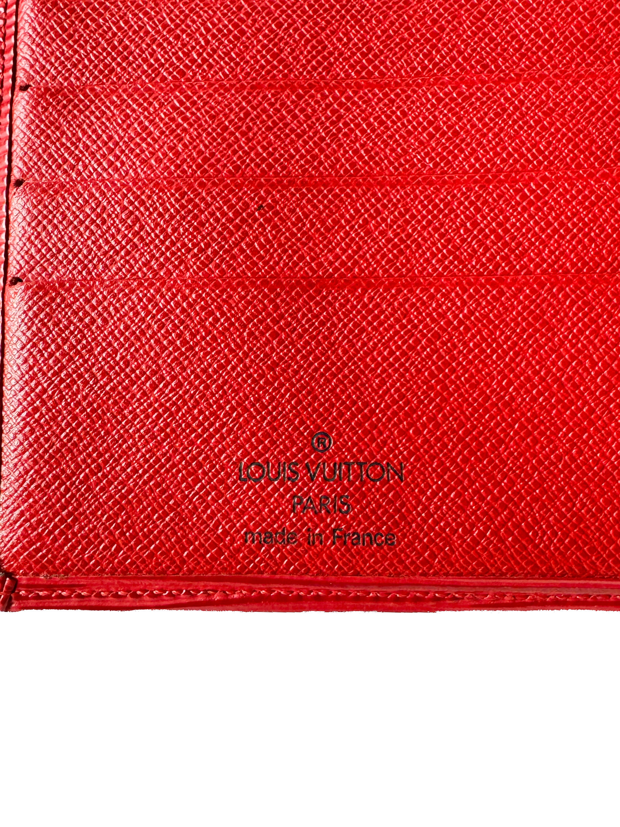 Louis Vuitton red epi leather vintage wallet MI0043