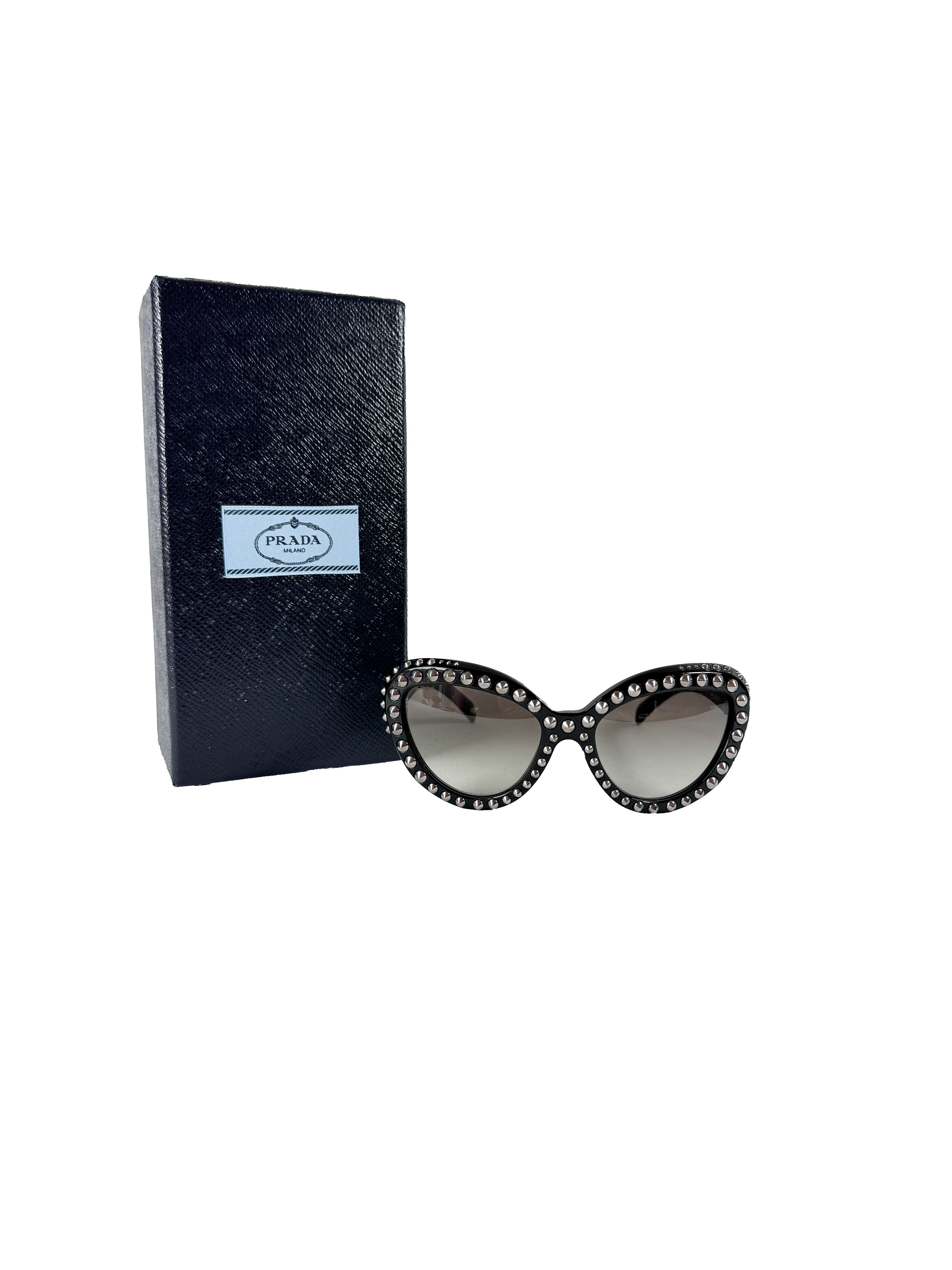 Prada black silver studded sunglasses SPR31Q