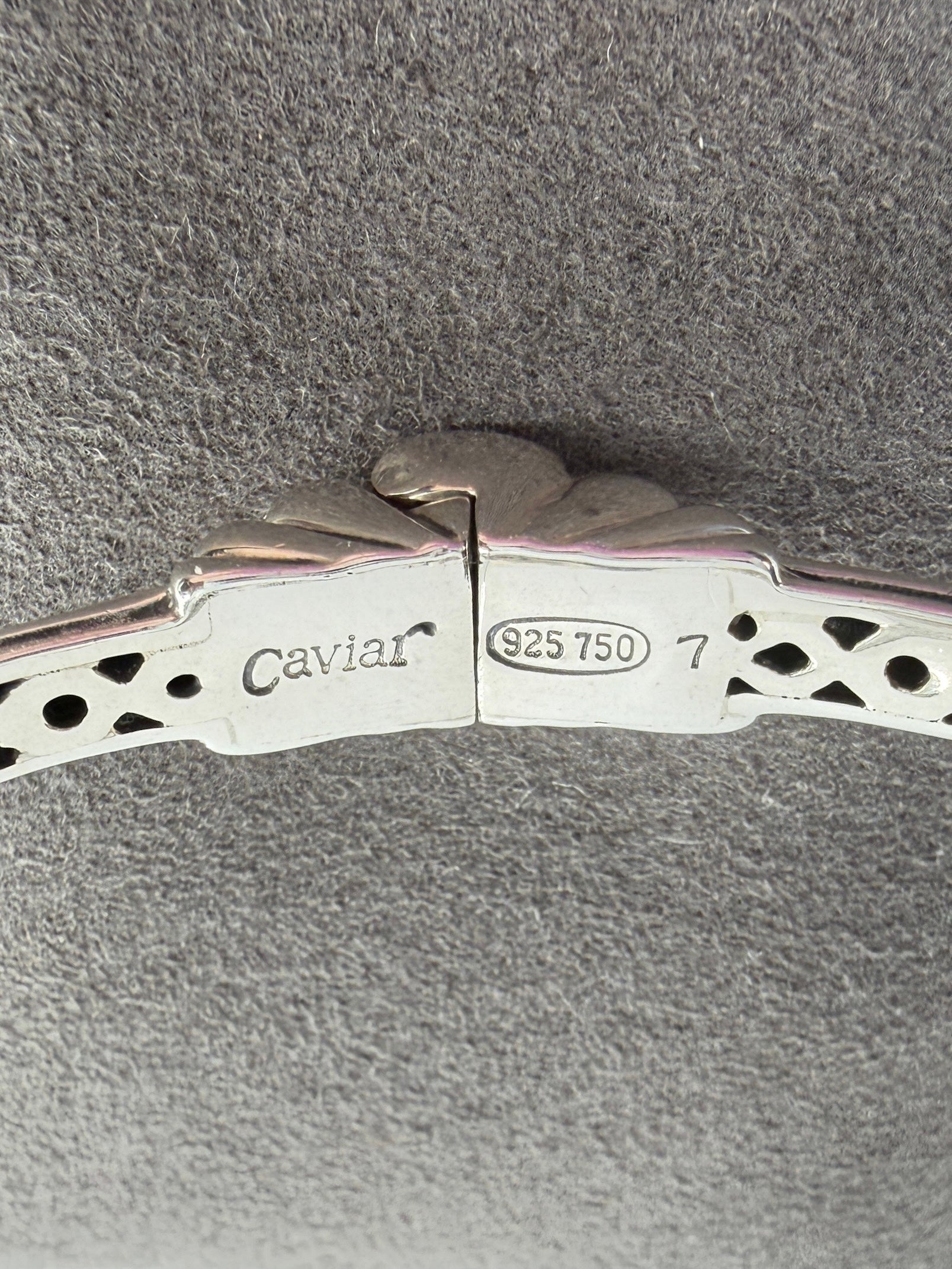 Lagos sterling silver, 18k gold, black onyx hinged cuff bracelet