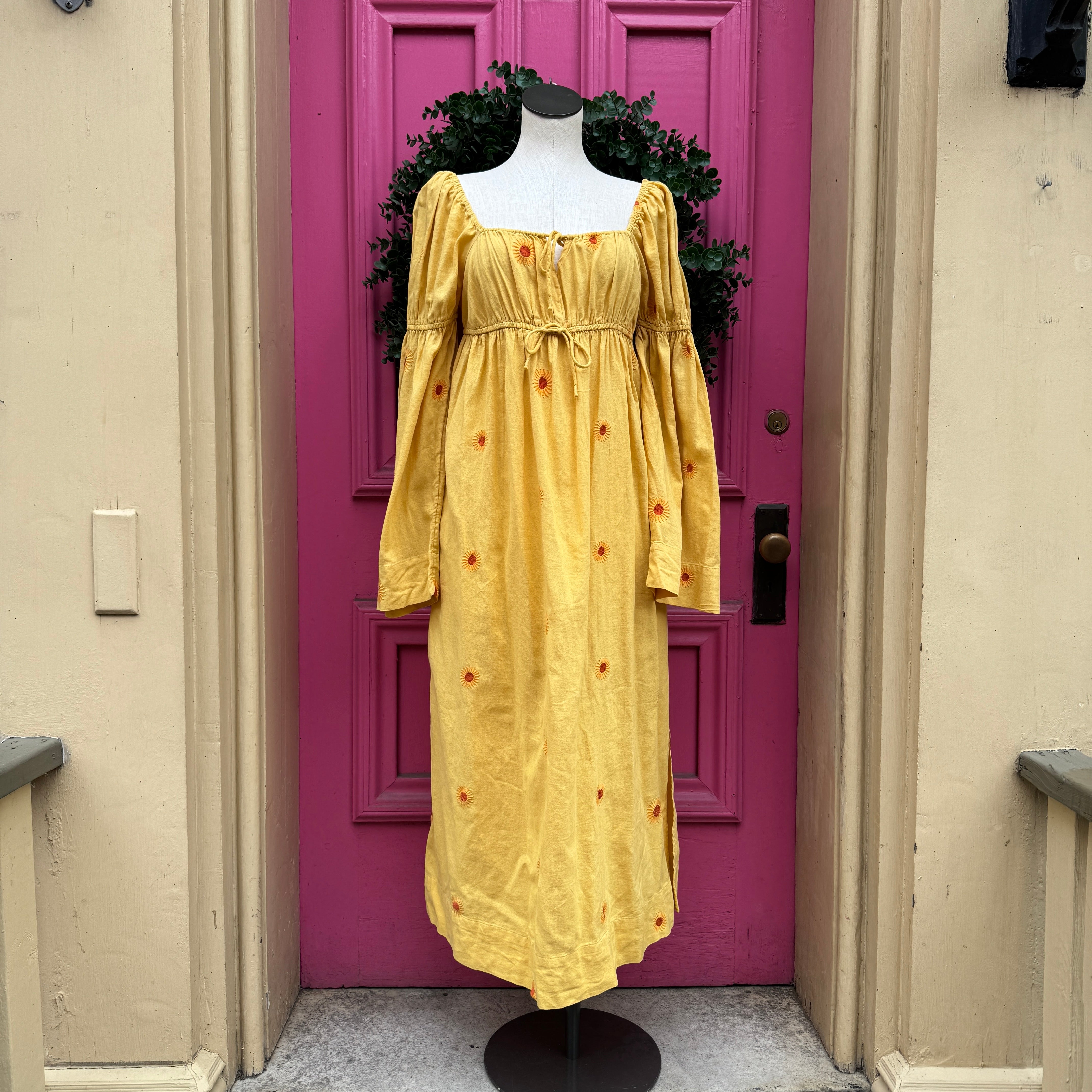 Free People yellow sunflower dress size M