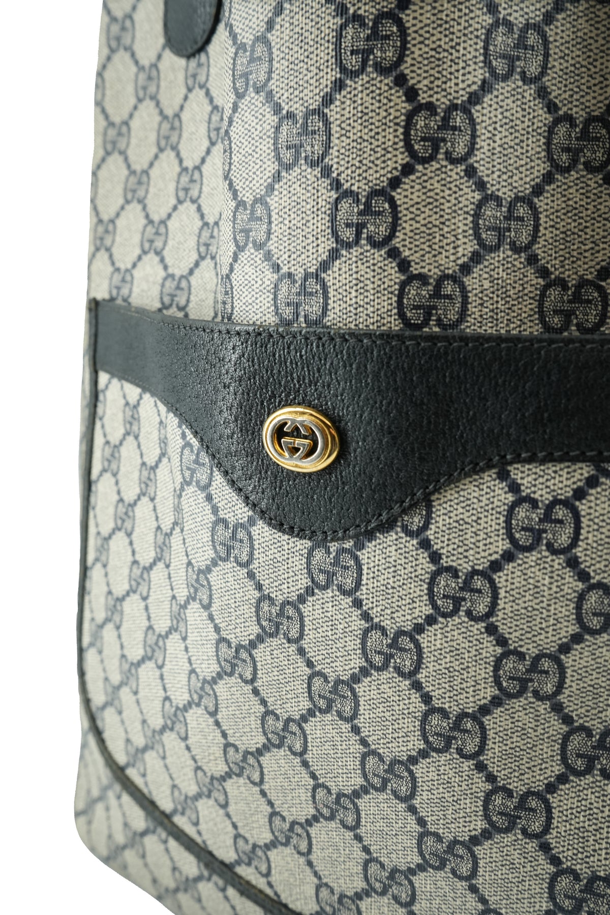 Gucci navy monogram vintage GG tote 89.02.003
