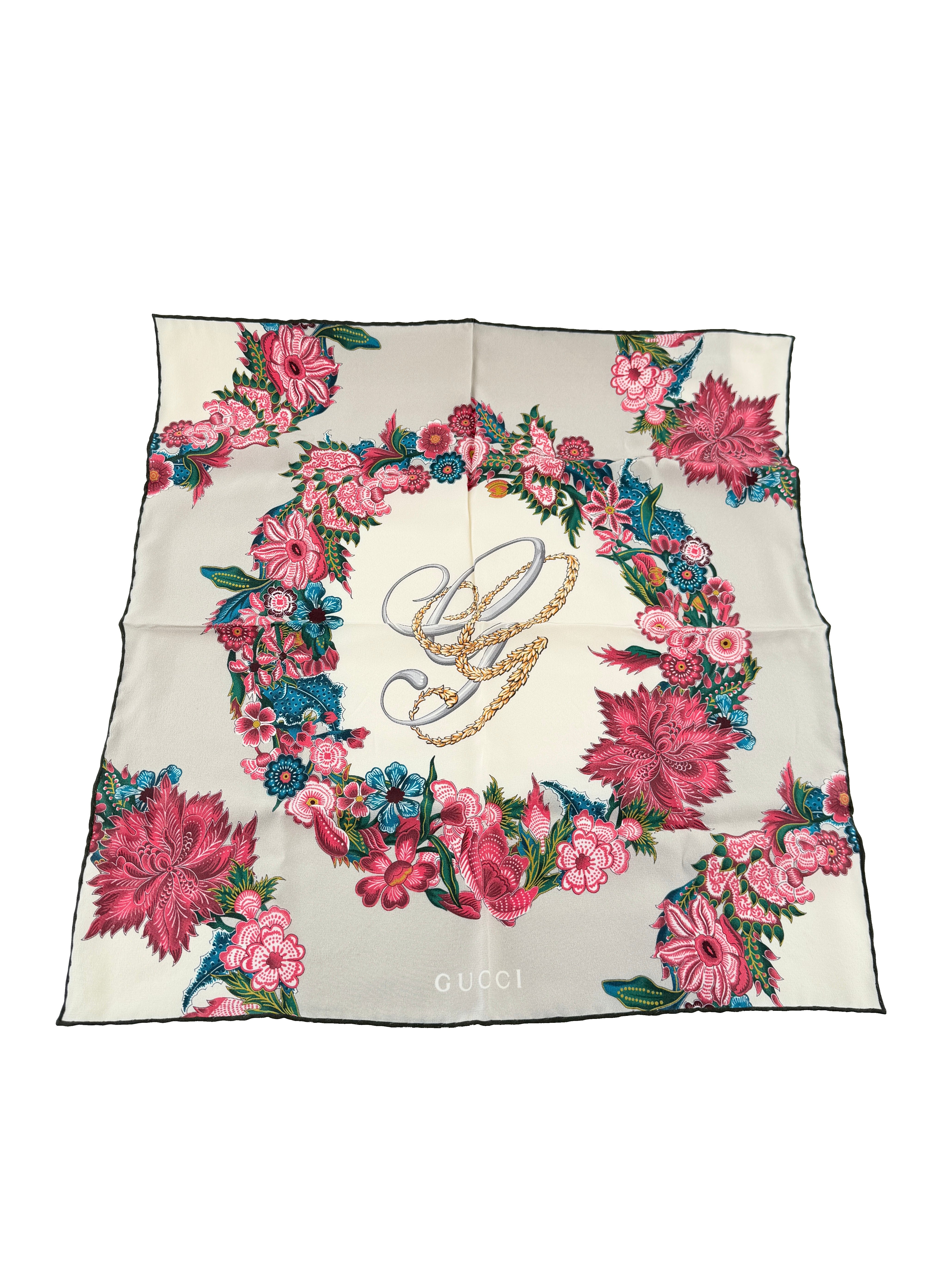 Gucci mini silk floral scarf