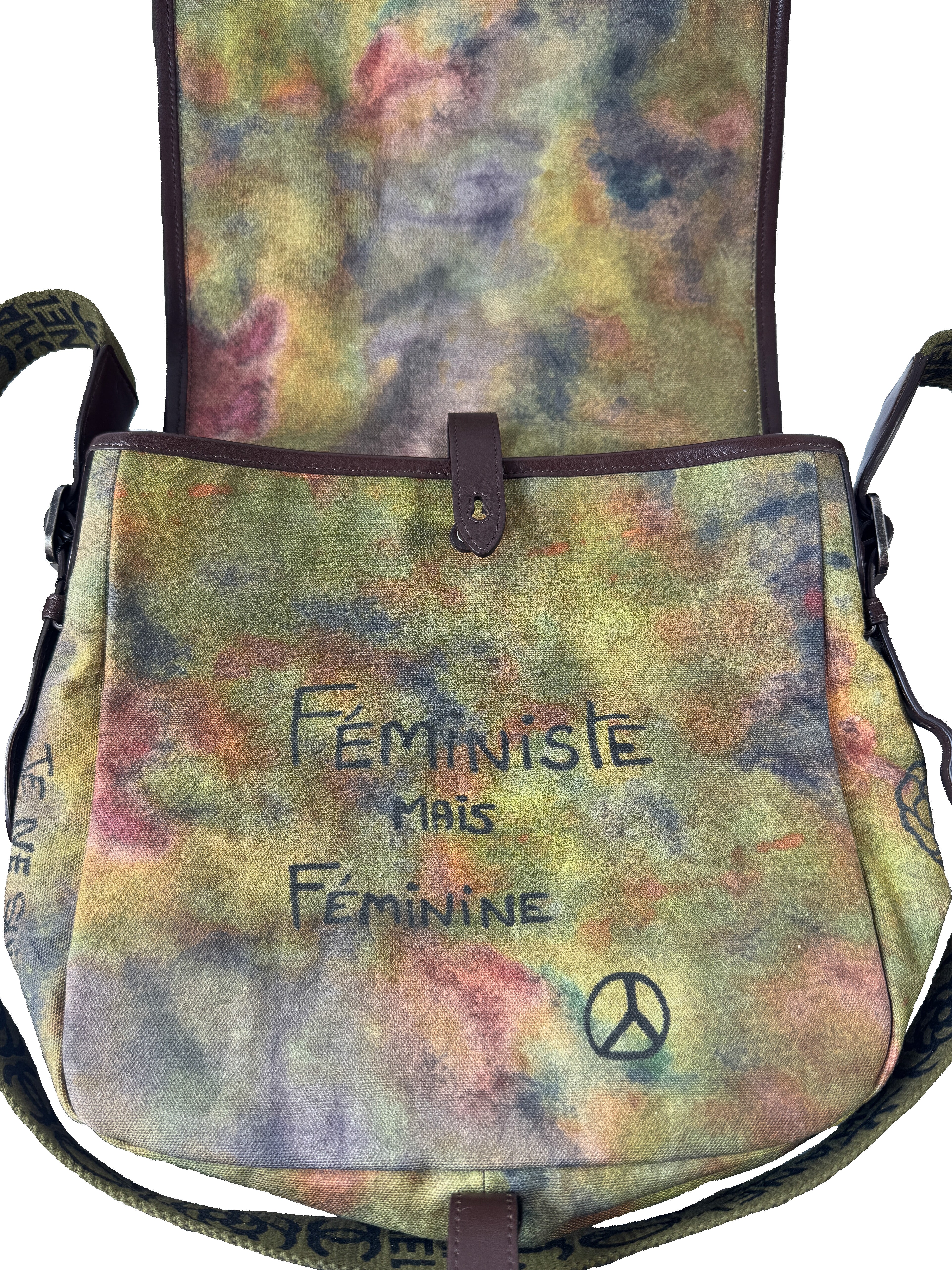 Chanel Washed Toile Graffiti On The Pavements Messenger Khaki Multicolor