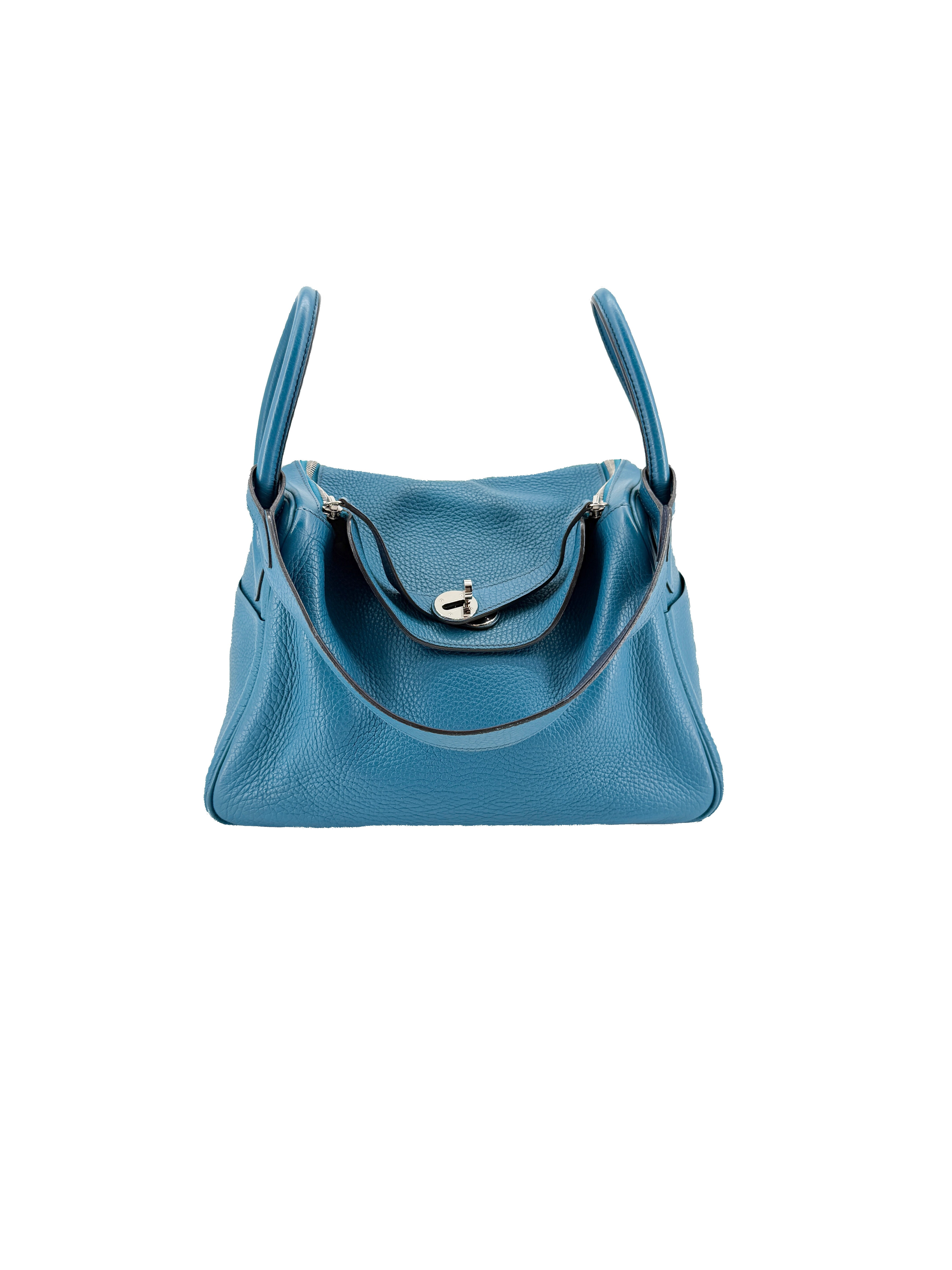 Hermès Lindy 30 Blue Izmir/Bleu Saphir Clemence square Q