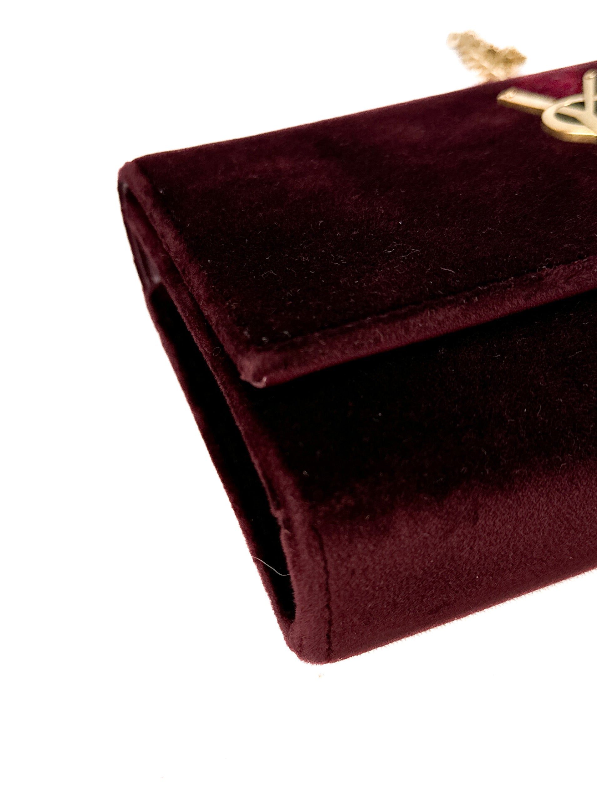 Saint Laurent burgundy velvet Kate bag (BOX) GLT4743661218
