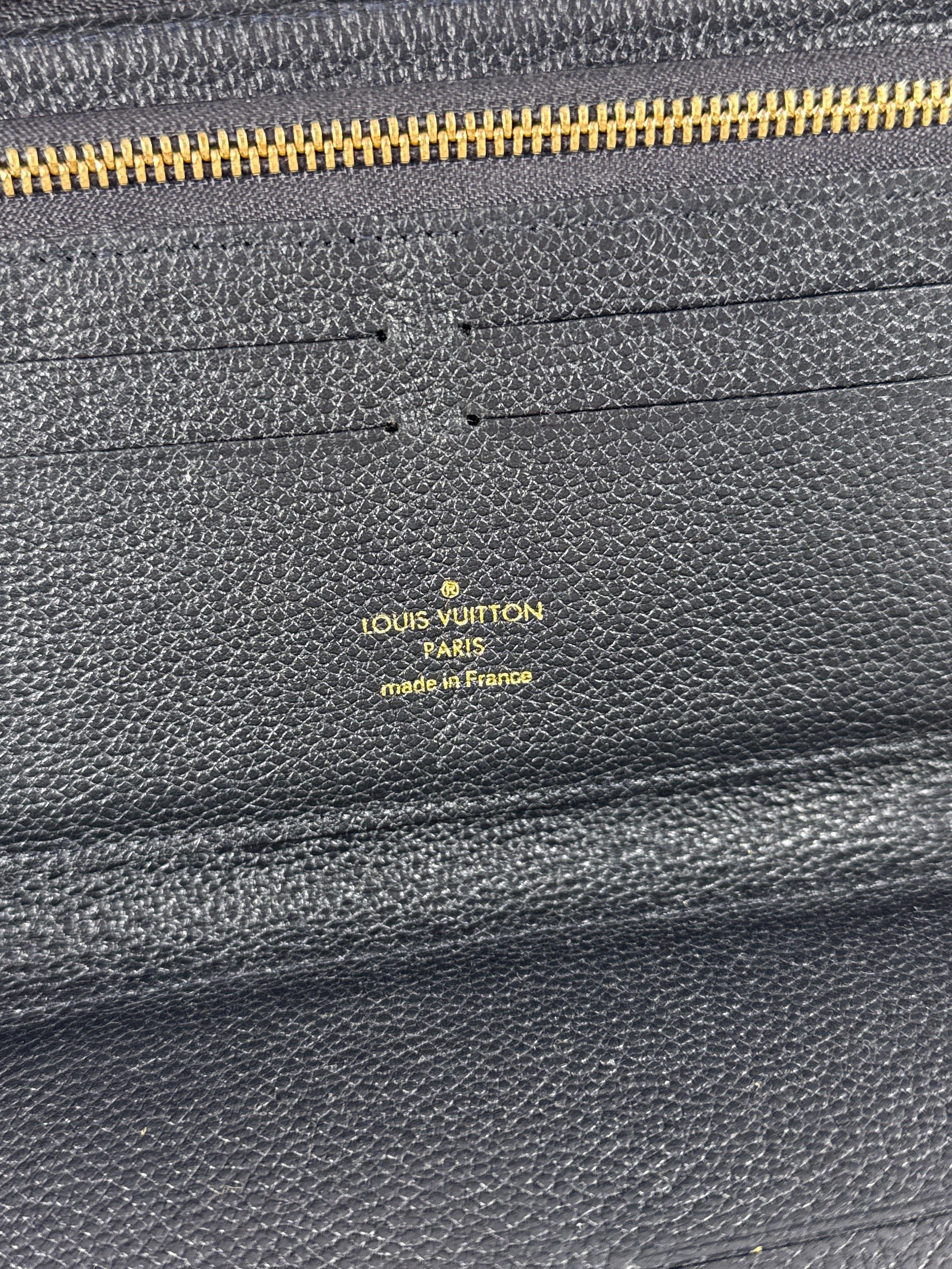 Louis Vuitton black empreinte leather zippy wallet TS1162