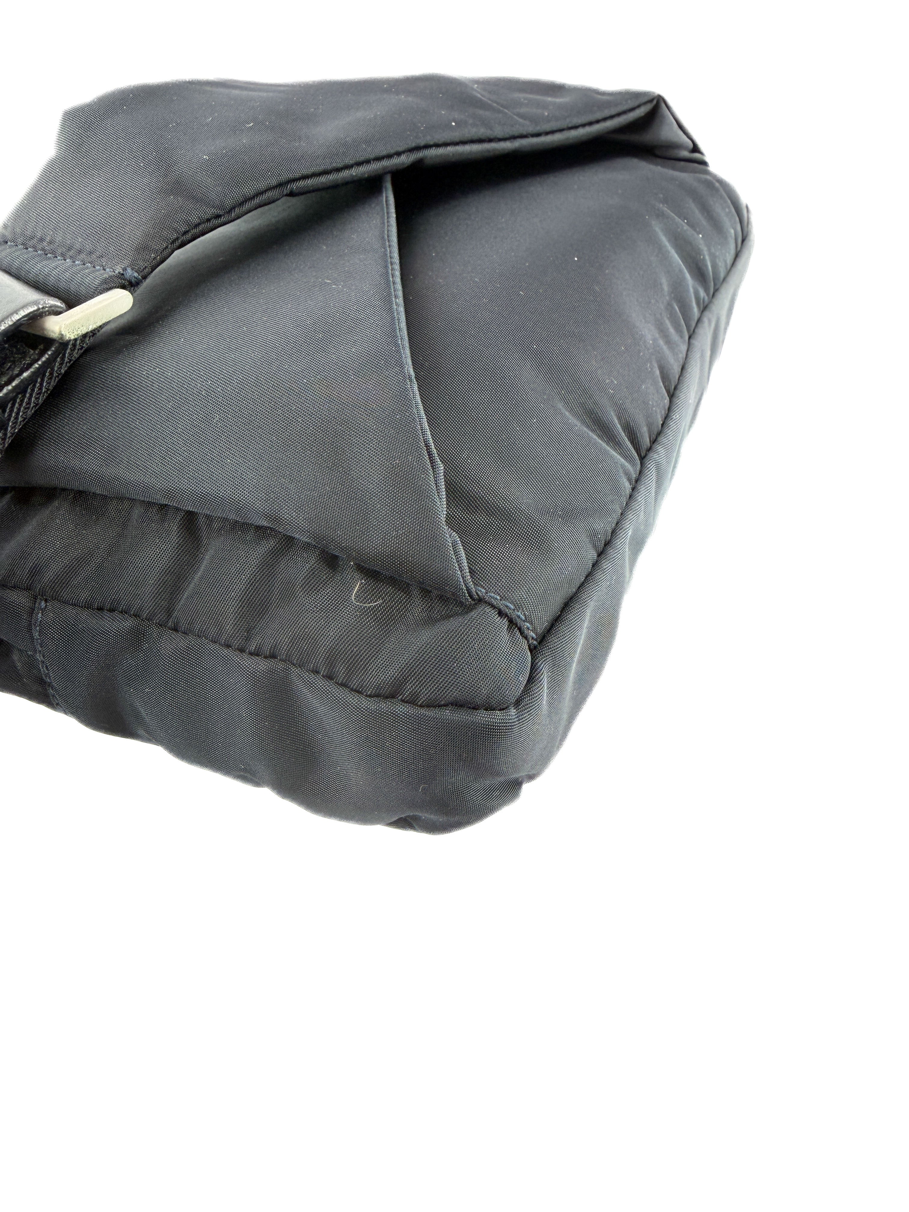 Prada black & navy nylon vintage belt bag