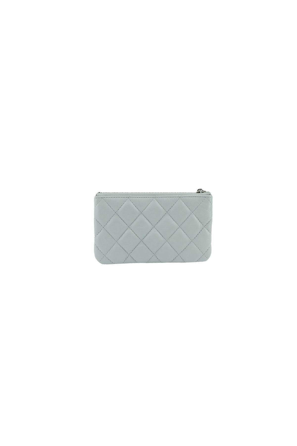 Chanel light gray quilted small cosmetic pouch NEW 29139369