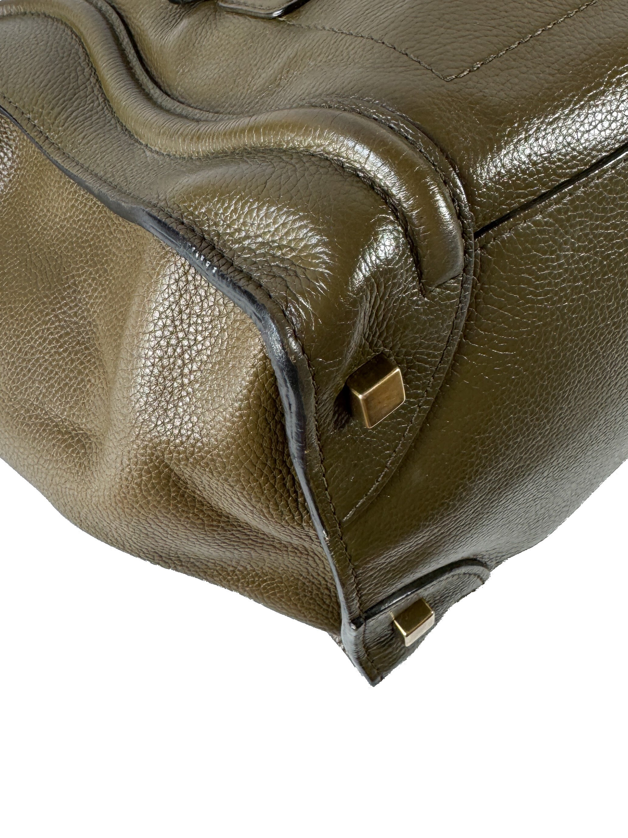 Celine olive leather mini luggage tote S-PA-1121