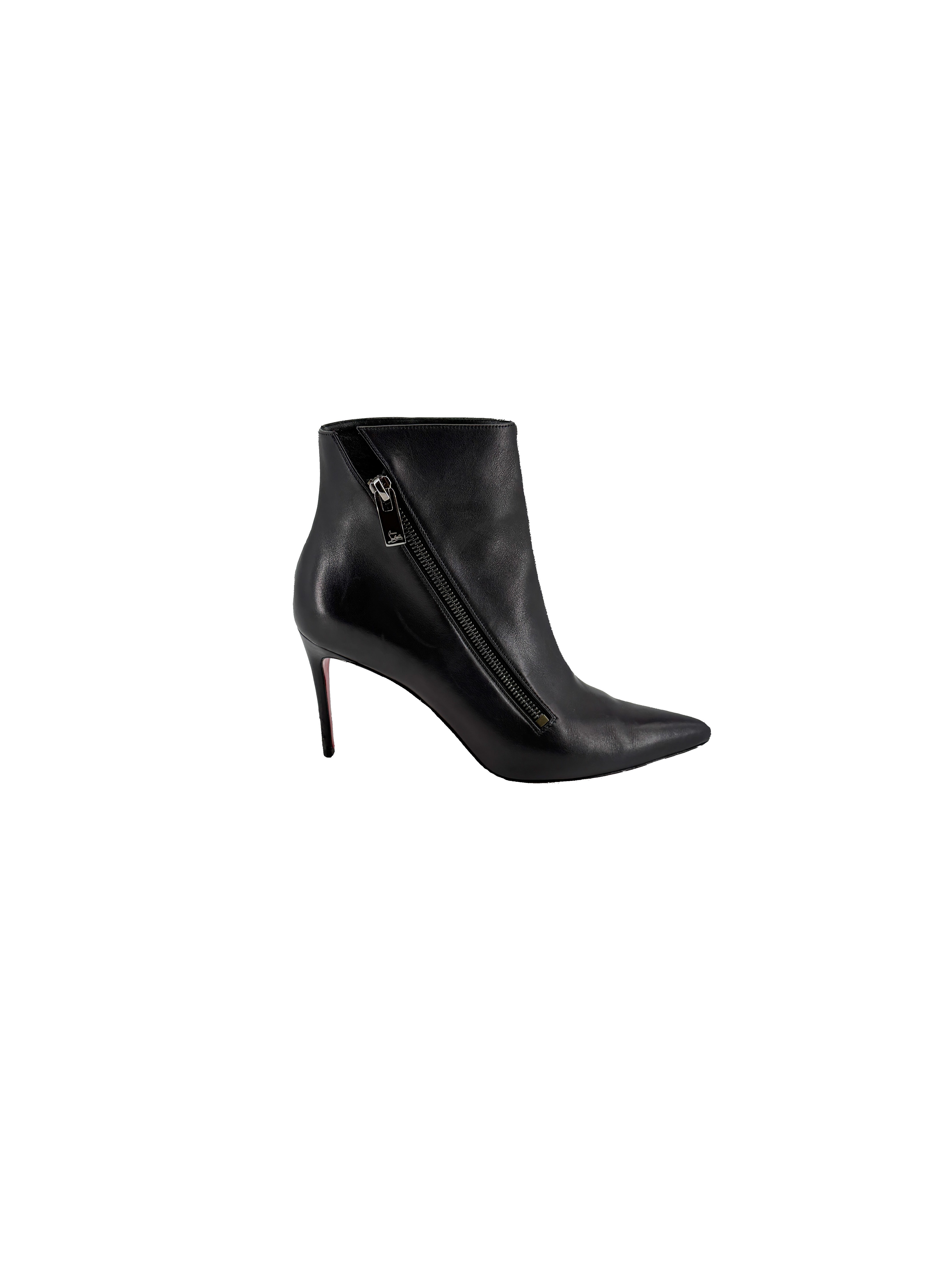 Christian Louboutin black leather Birgikate 85 size 37.5 BOX