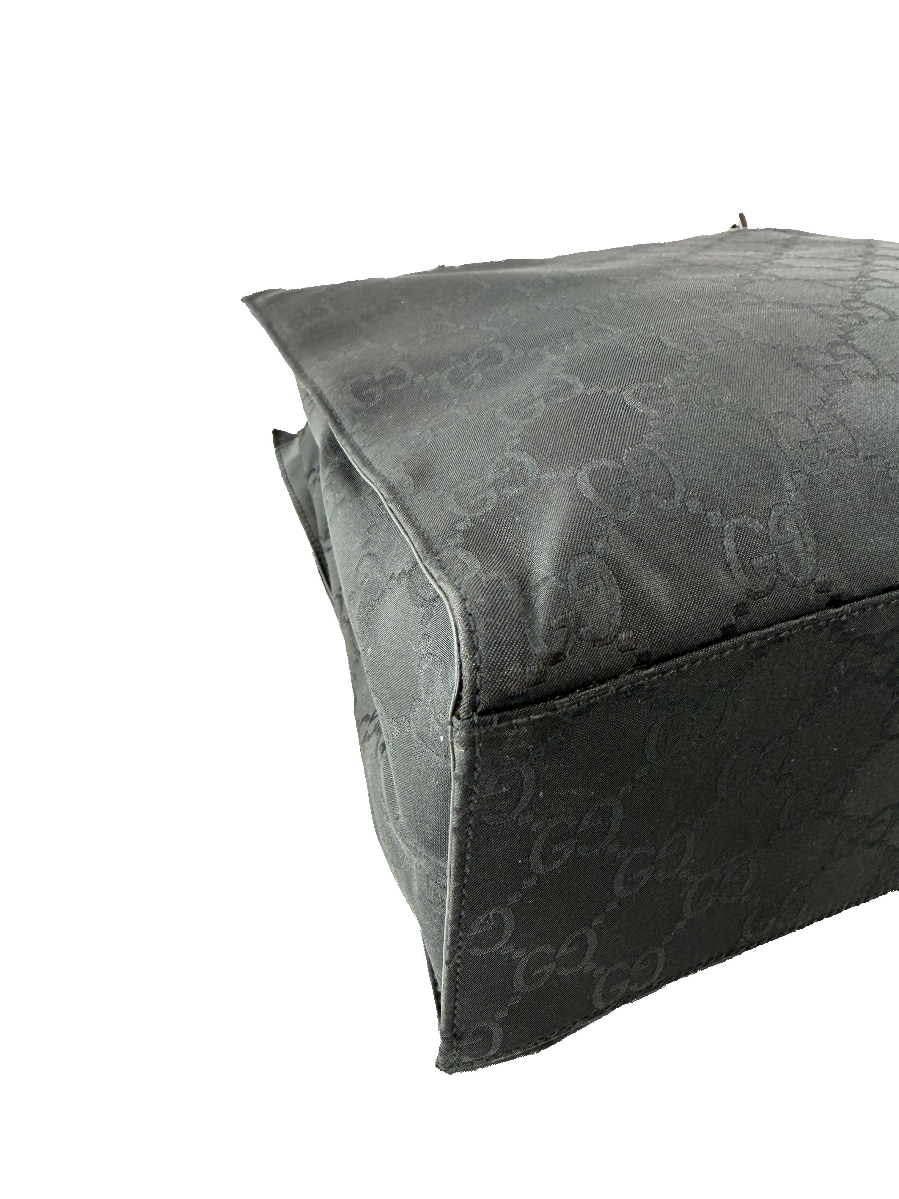 Gucci black GG bamboo handle tote 002.1010002122