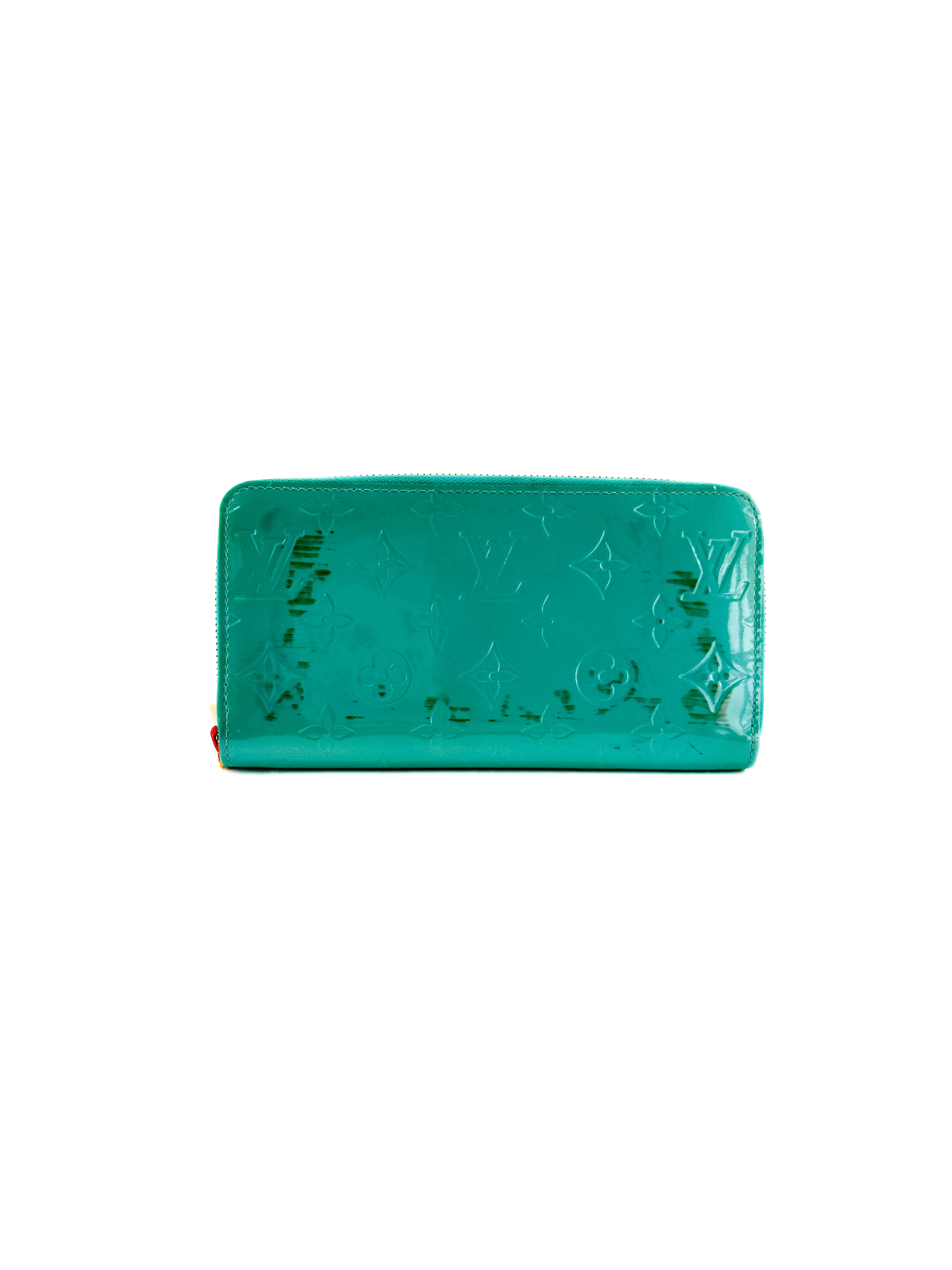 Louis Vuitton monogram vernis turquoise zippy wallet CA1122 *as is*